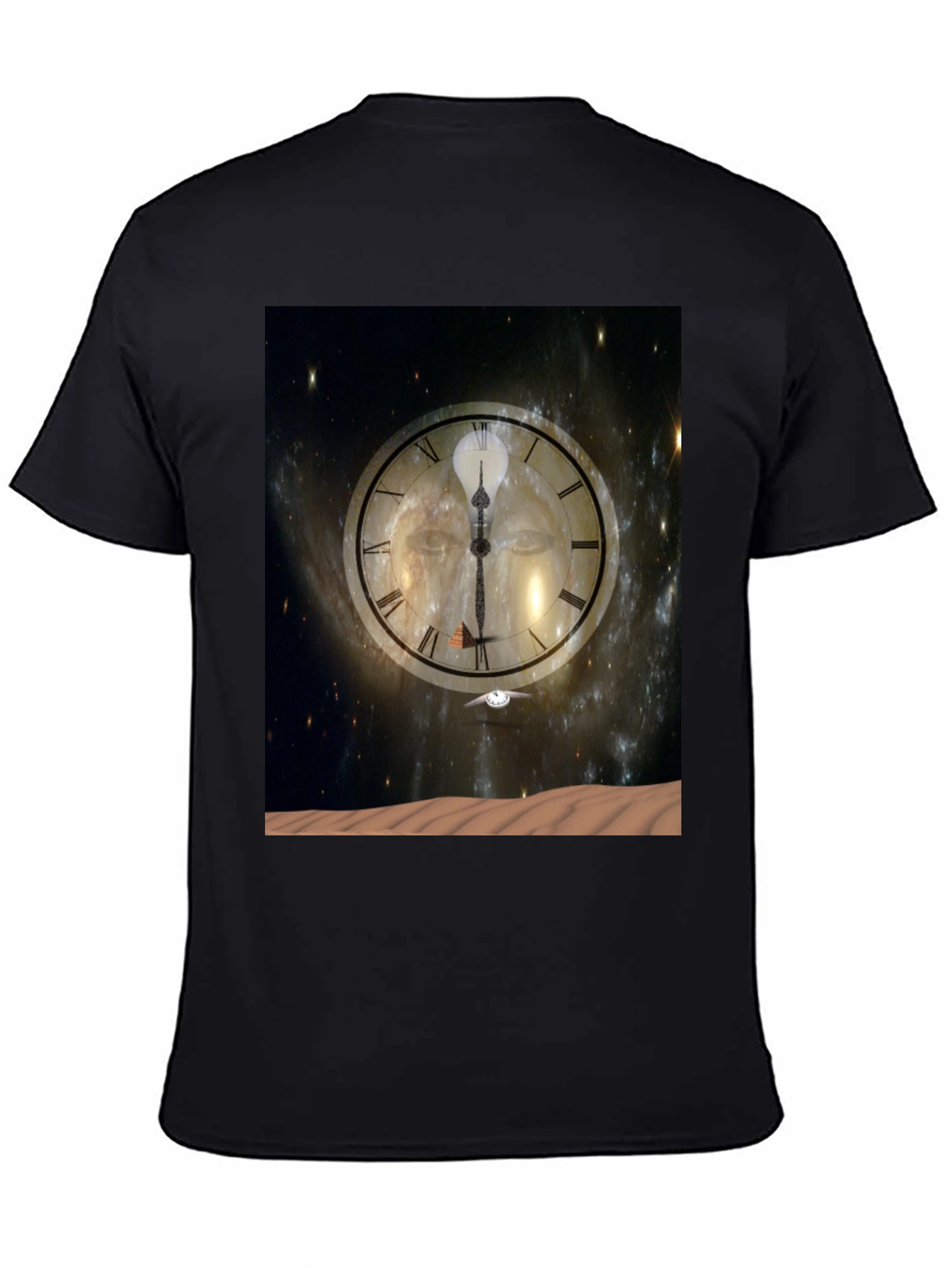 Black Time & Space Graphic Tee - Black Cotton Comfort view 4