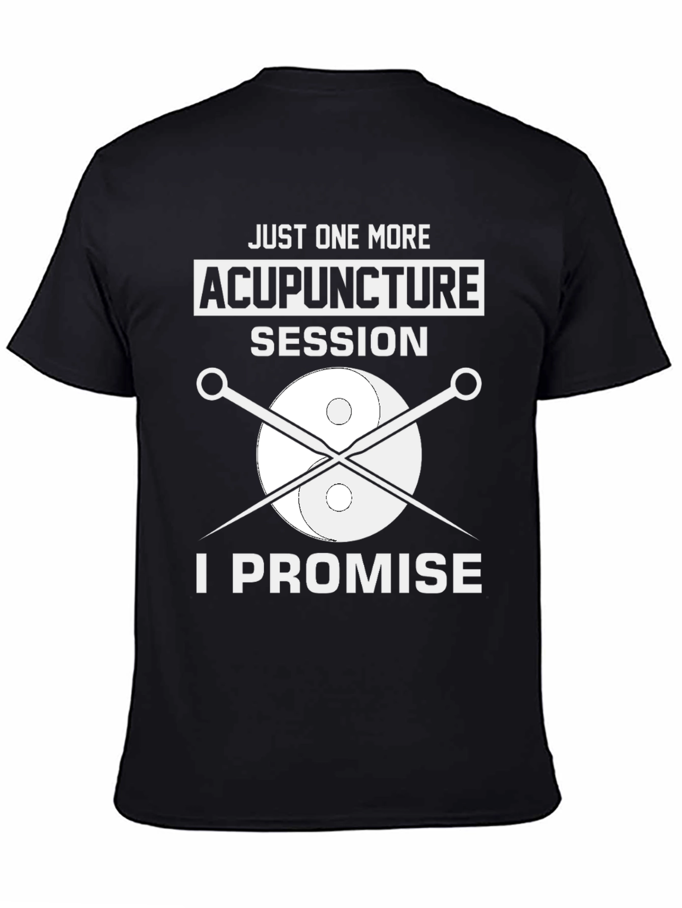 Black Acupuncture Session T-Shirt: Funny Graphic Tee for Health Lovers view 4