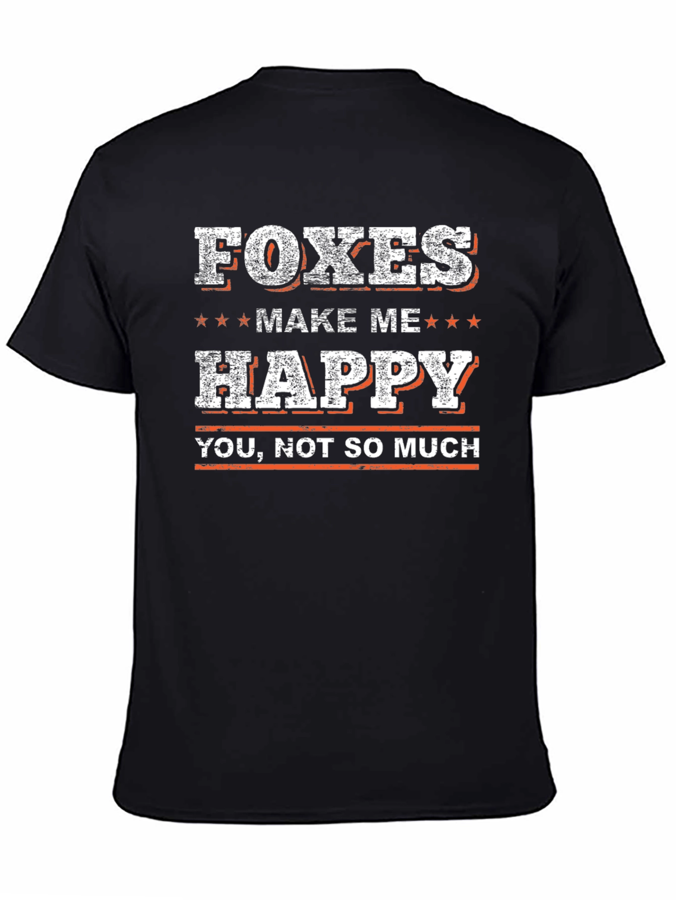 Black Foxes Make Me Happy T-Shirt - Funny Graphic Tee view 4