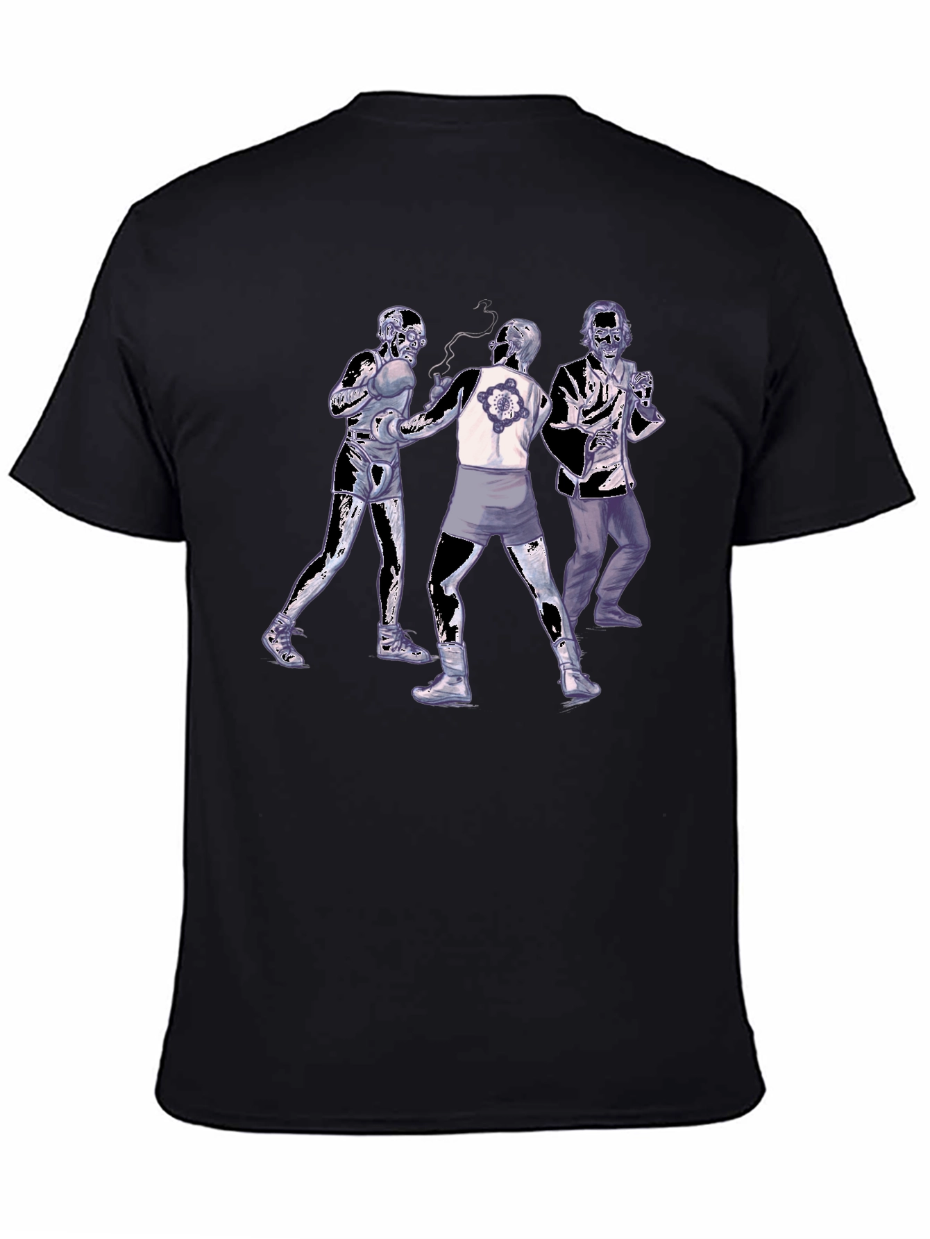 Black Zombie Boxing T-Shirt - Unique Undead Design view 4