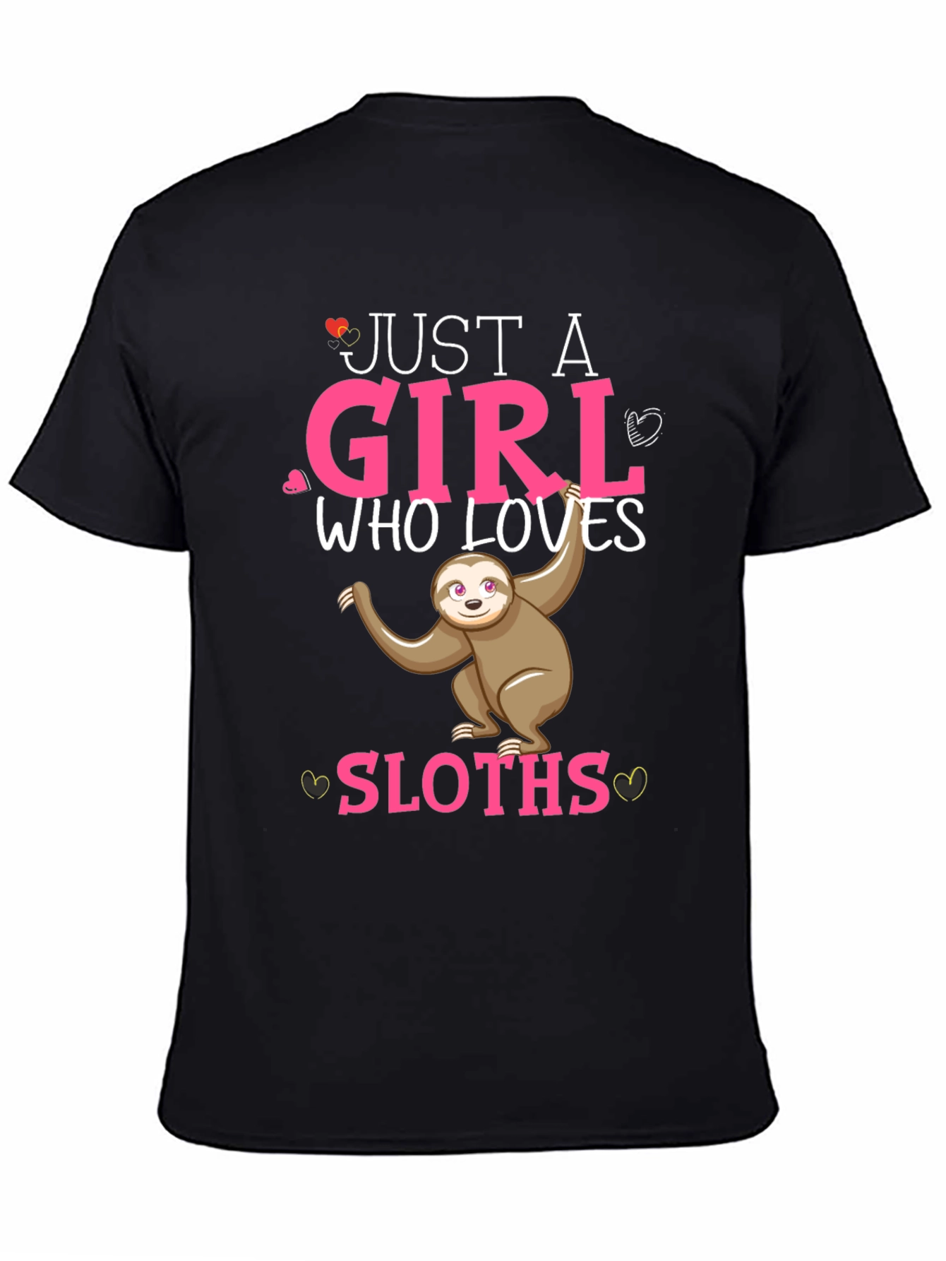 Black Girl Loves Sloths T-Shirt view 4