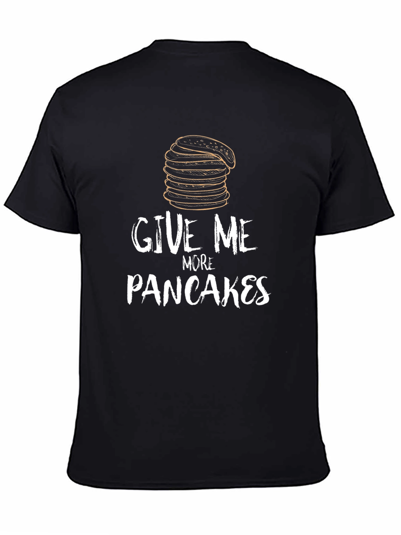 Black Give Me More Pancakes Black Graphic Tee view 4