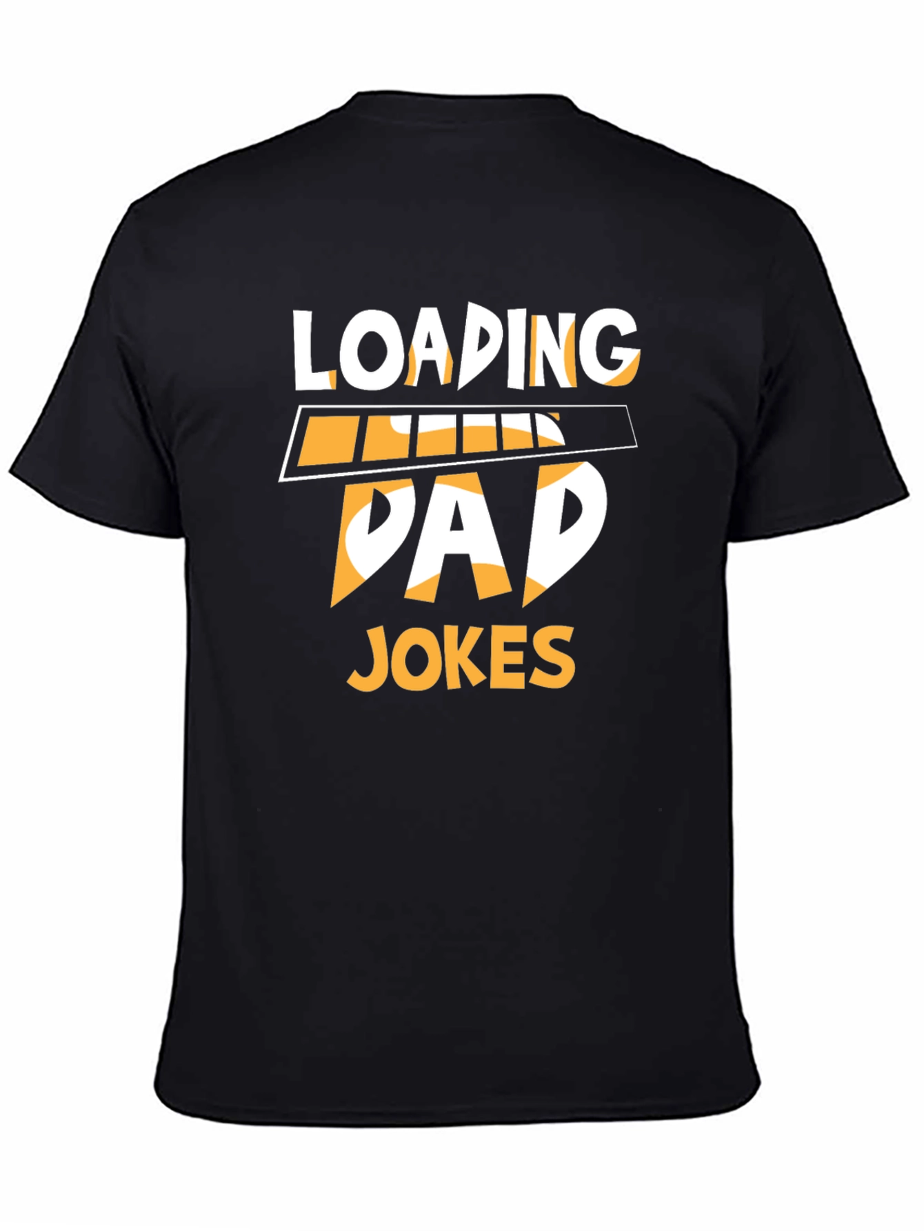 Black Loading Dad Jokes Funny Graphic T-Shirt view 4