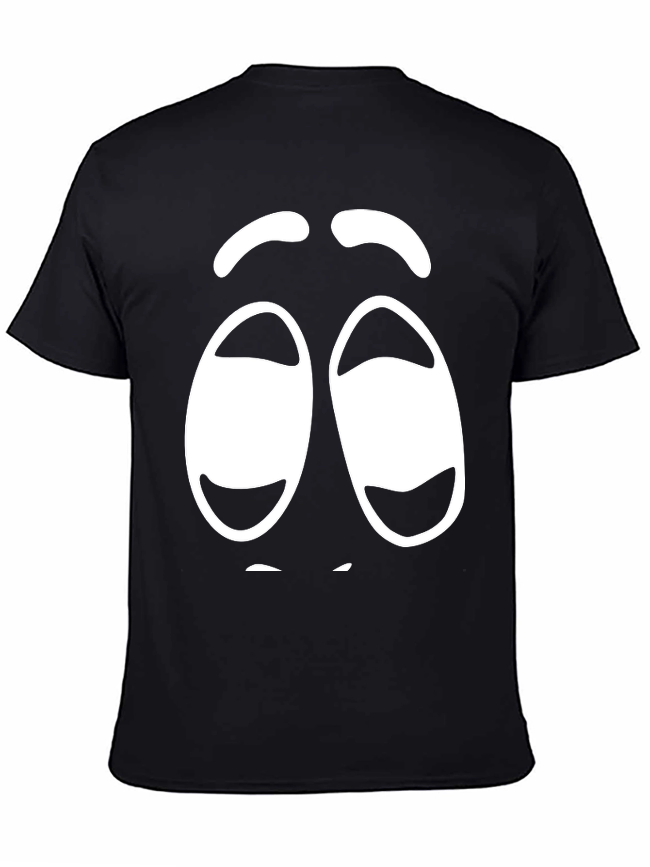 Black Funny Graphic Sleepy Face Black T-Shirt view 4