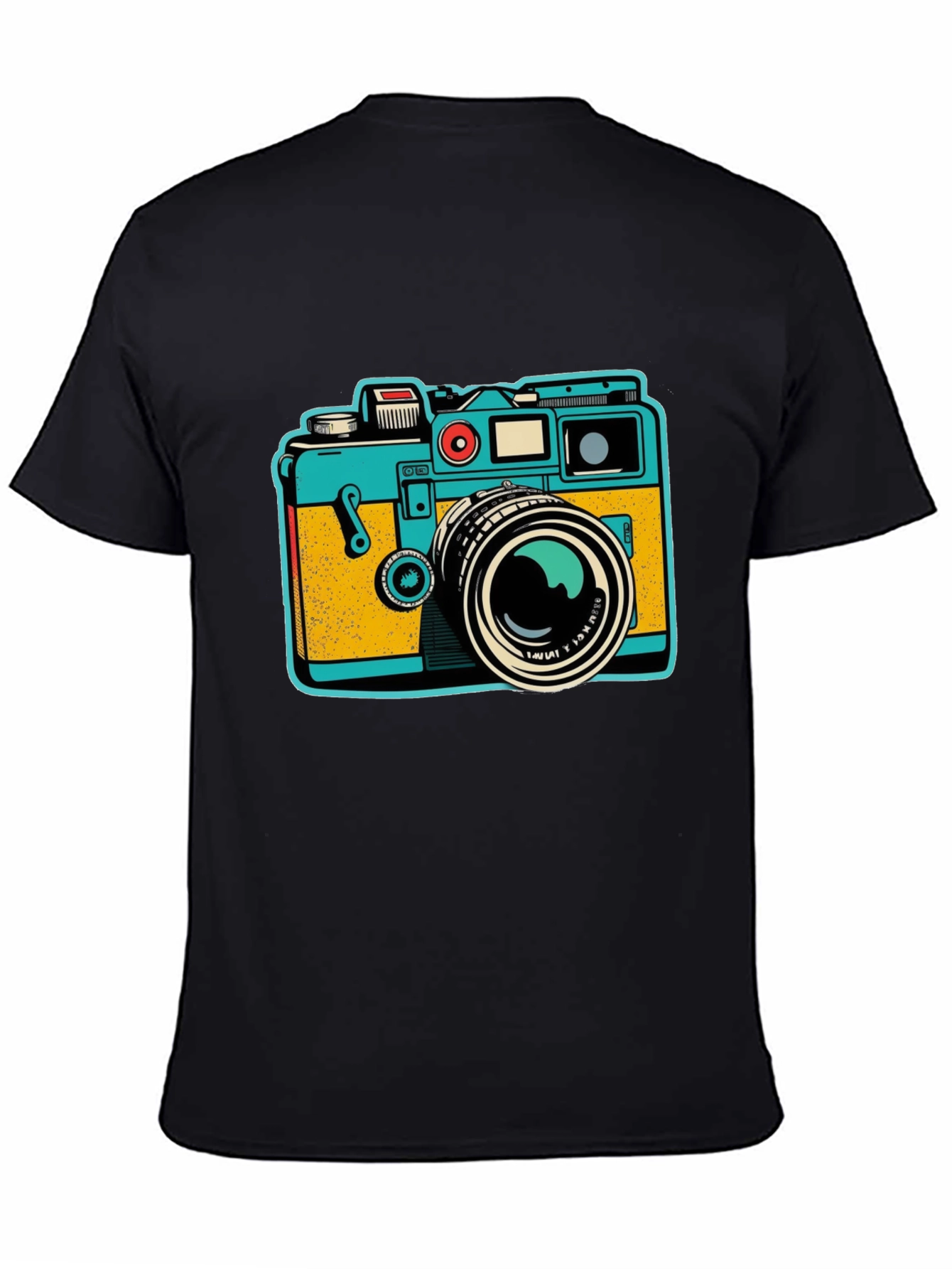 Black Retro Camera Graphic T-Shirt view 4