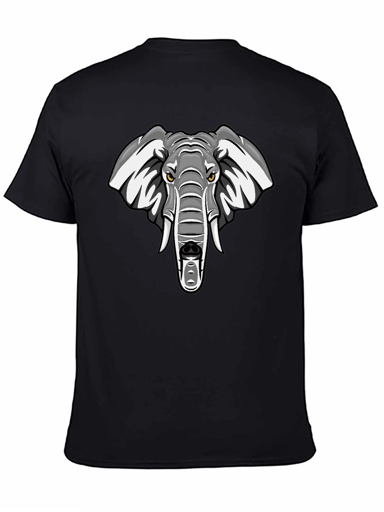 Black Cool Elephant Graphic T-Shirt - Black view 4