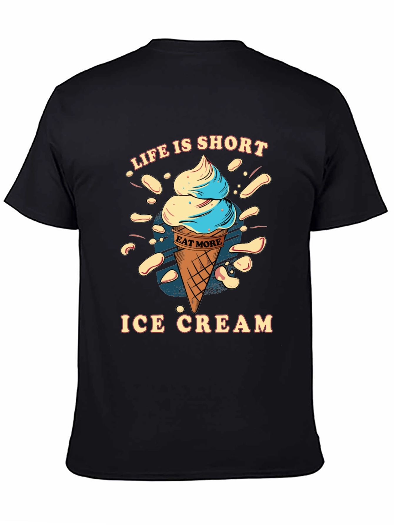 Black Life is Short Eat More Ice Cream T-Shirt view 4