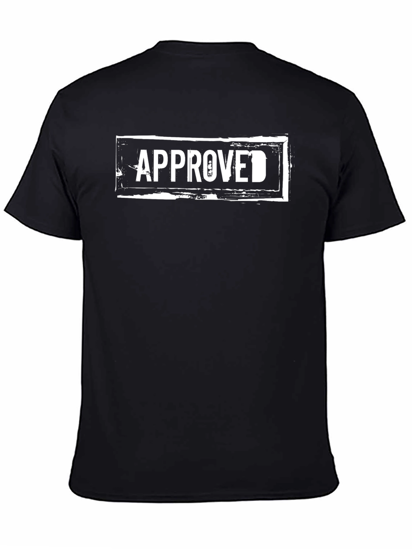 Black Approved Graphic Tee - Black Cotton T-Shirt view 4