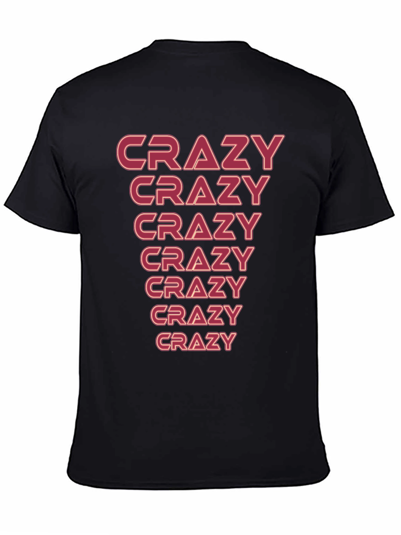 Black Crazy Graphic T-Shirt - Men's Black Tee view 4