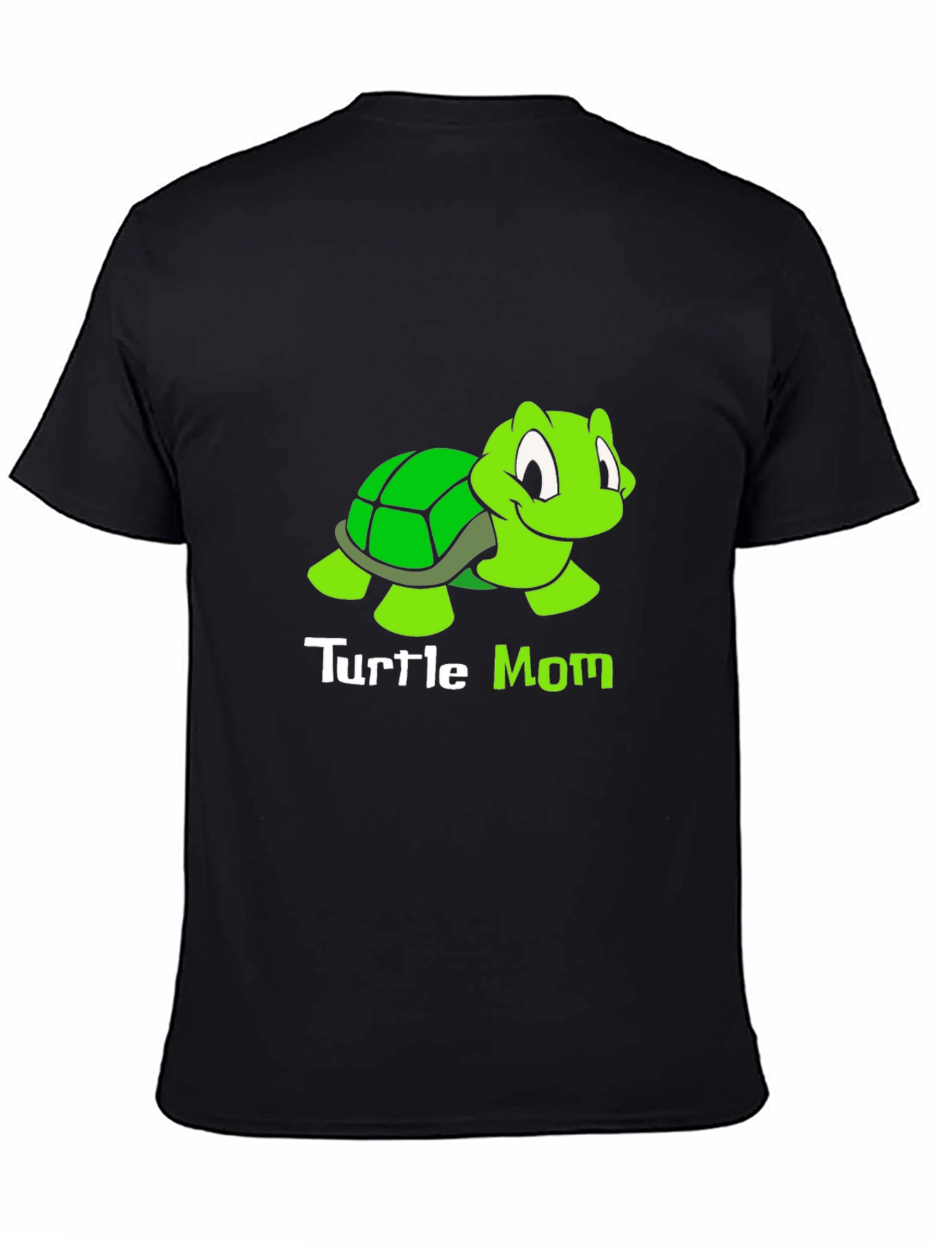 Black Turtle Mom T-Shirt - Cute Cartoon Turtle Design view 4