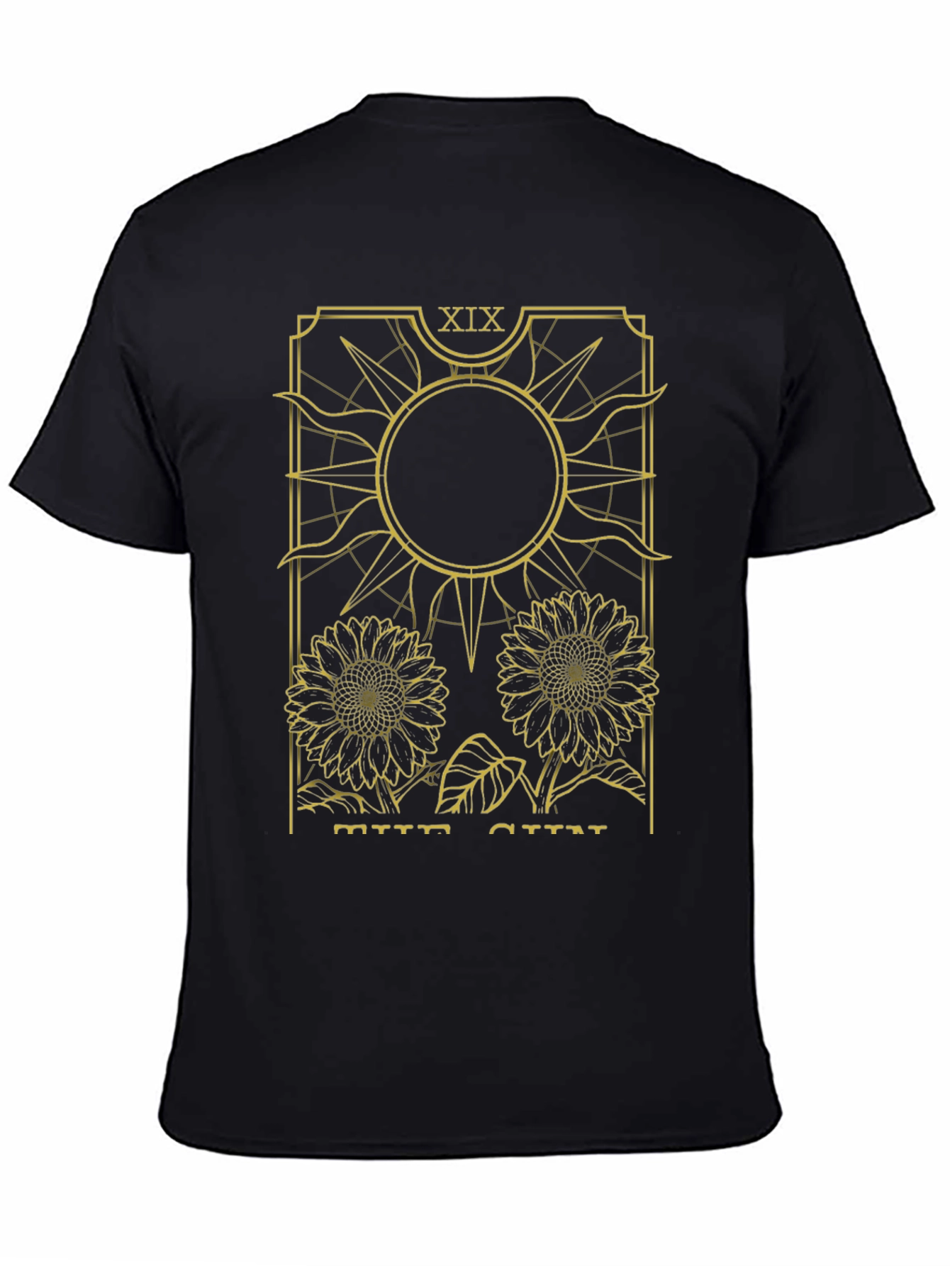 Black The Sun Tarot Card Graphic T-Shirt view 4