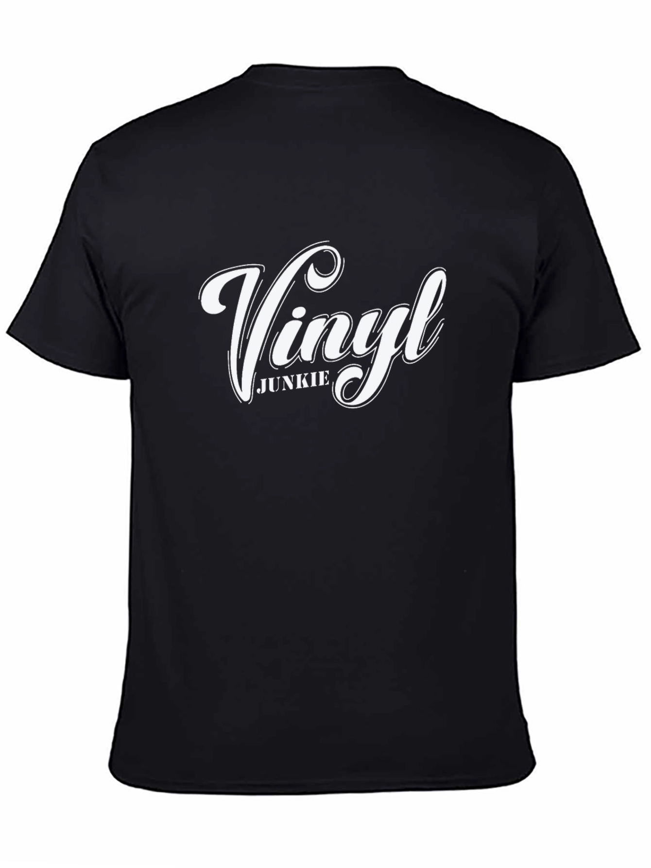 Black Vinyl Junkie Black T-Shirt view 4