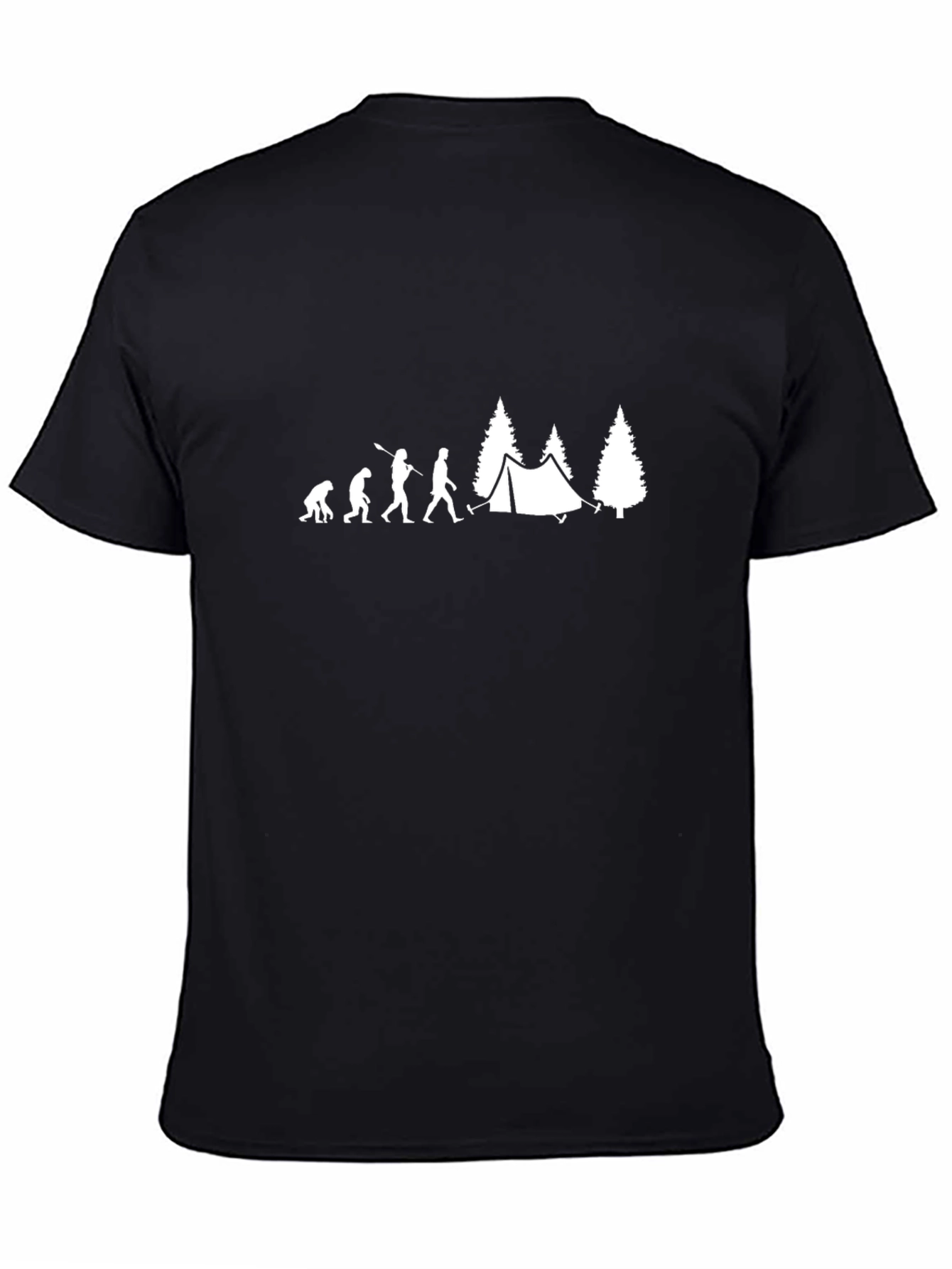 Black Evolution of Camping Black Graphic Tee view 4