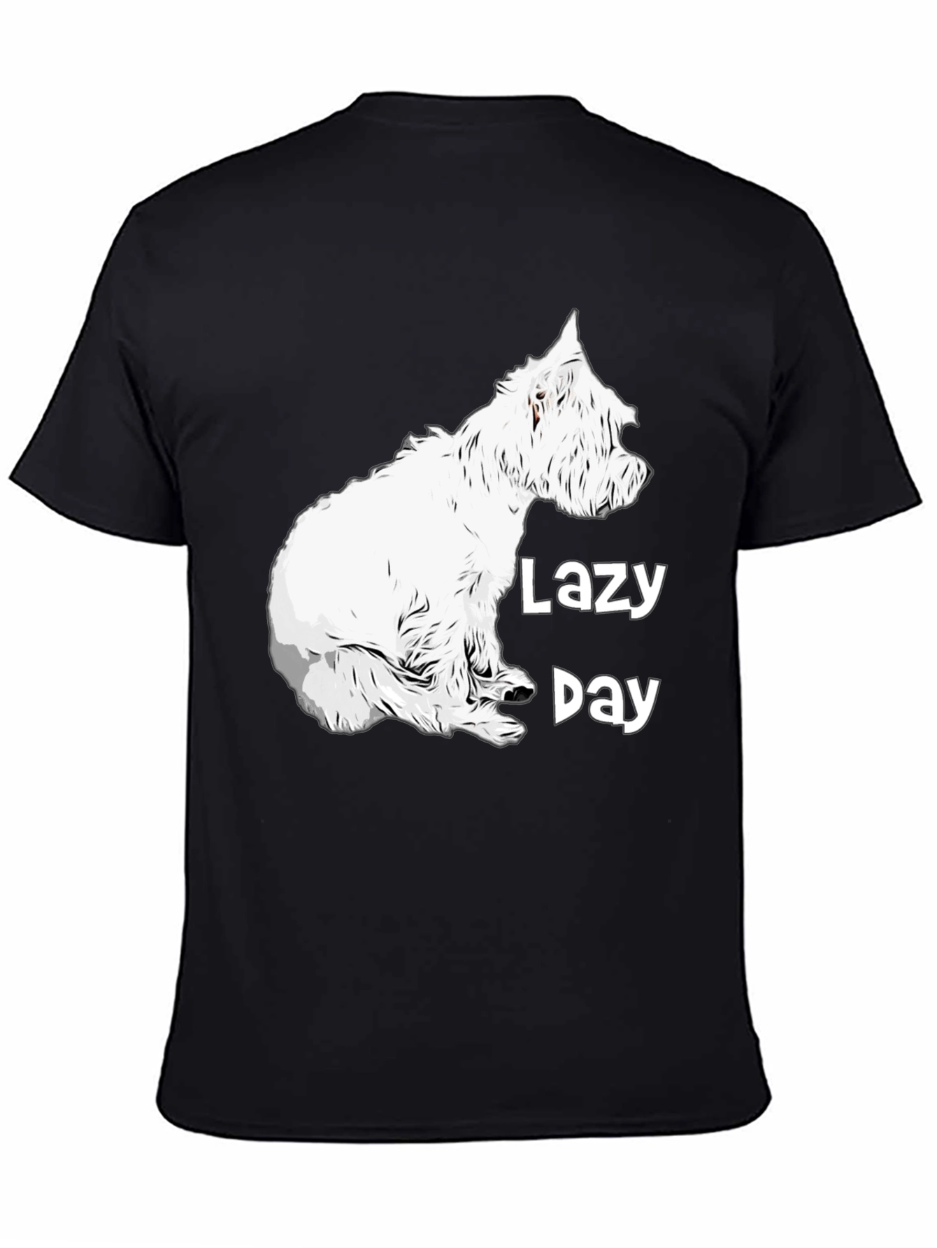 Black Lazy Day Dog Graphic Tee - Comfy Black T-Shirt view 4