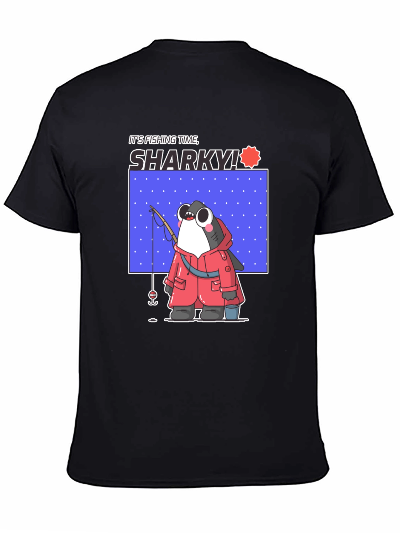 Black It's Fishing Time Sharky T-Shirt view 4