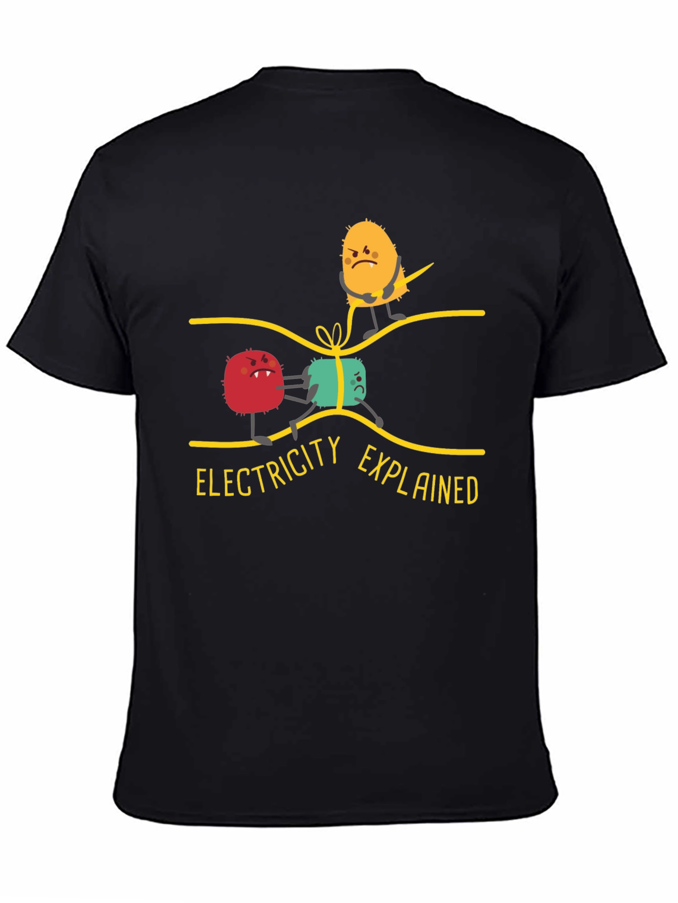 Black Electricity Explained Graphic Tee view 4