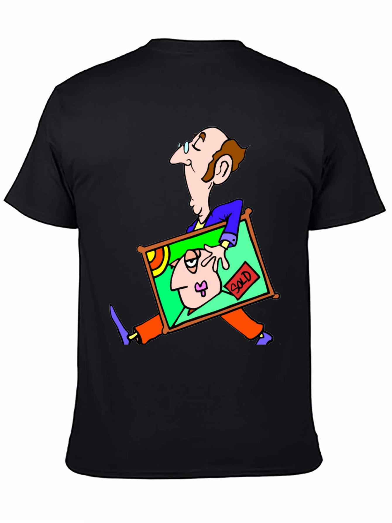 Black Cartoon Art T-Shirt - Whimsical Graphic Tee view 4