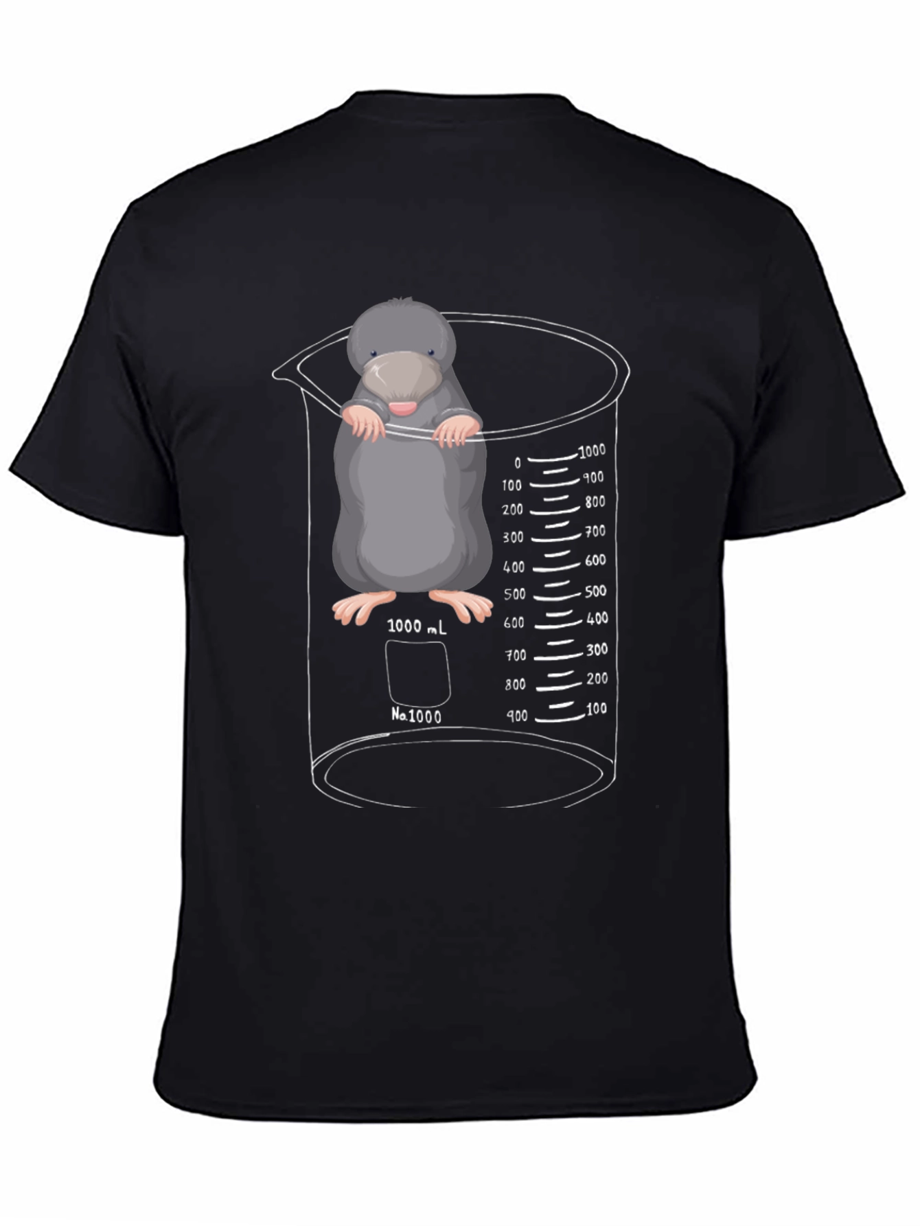 Black Mole in Beaker T-Shirt - Science Humor Tee view 4