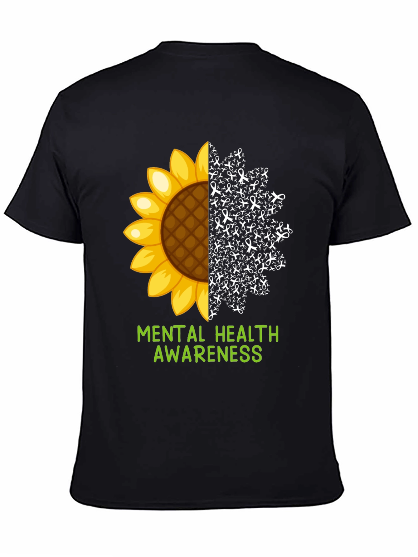 Black Mental Health Awareness Sunflower T-Shirt view 4
