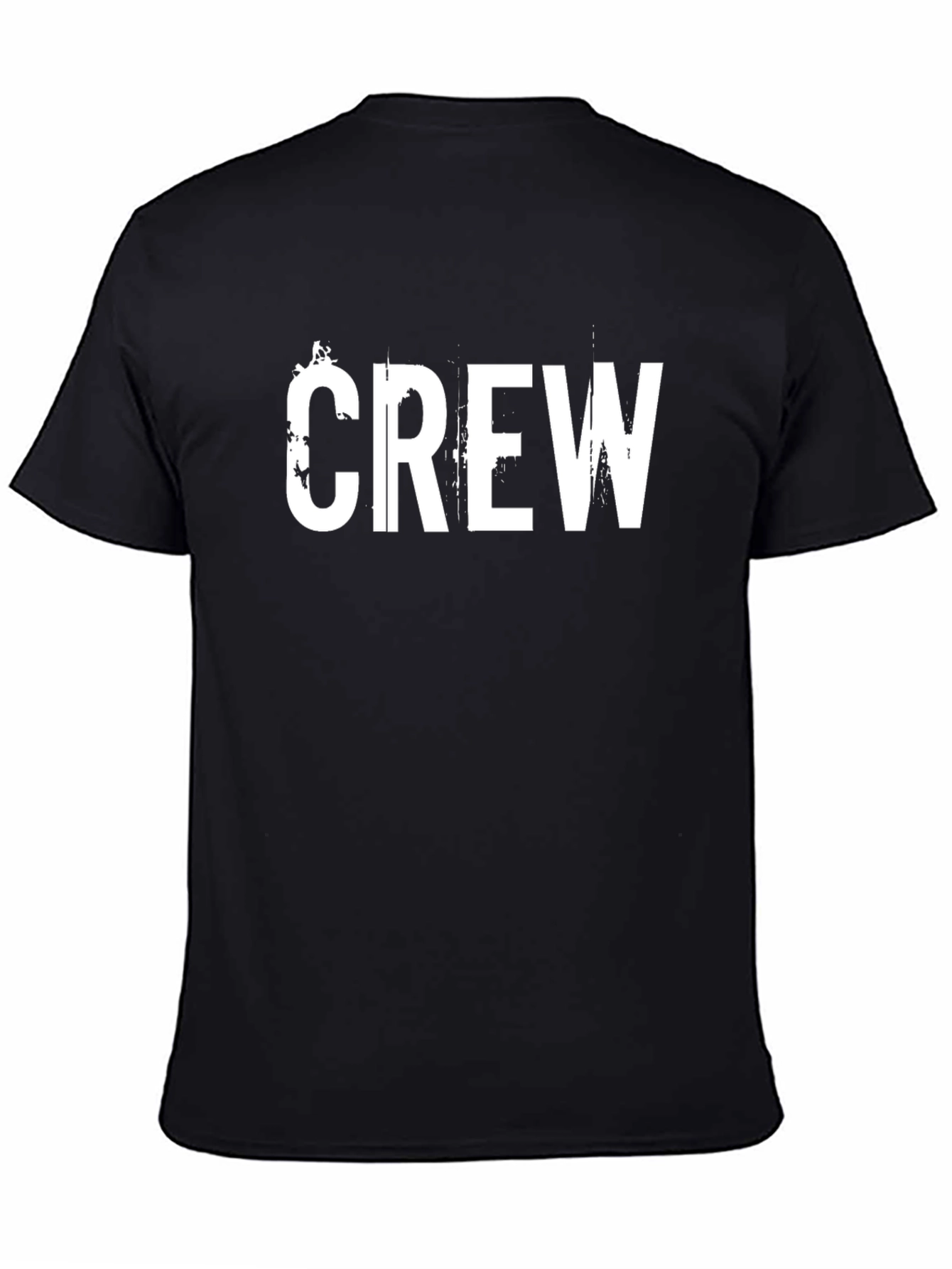 Black Black Crew T-Shirt with Distressed White Print view 4