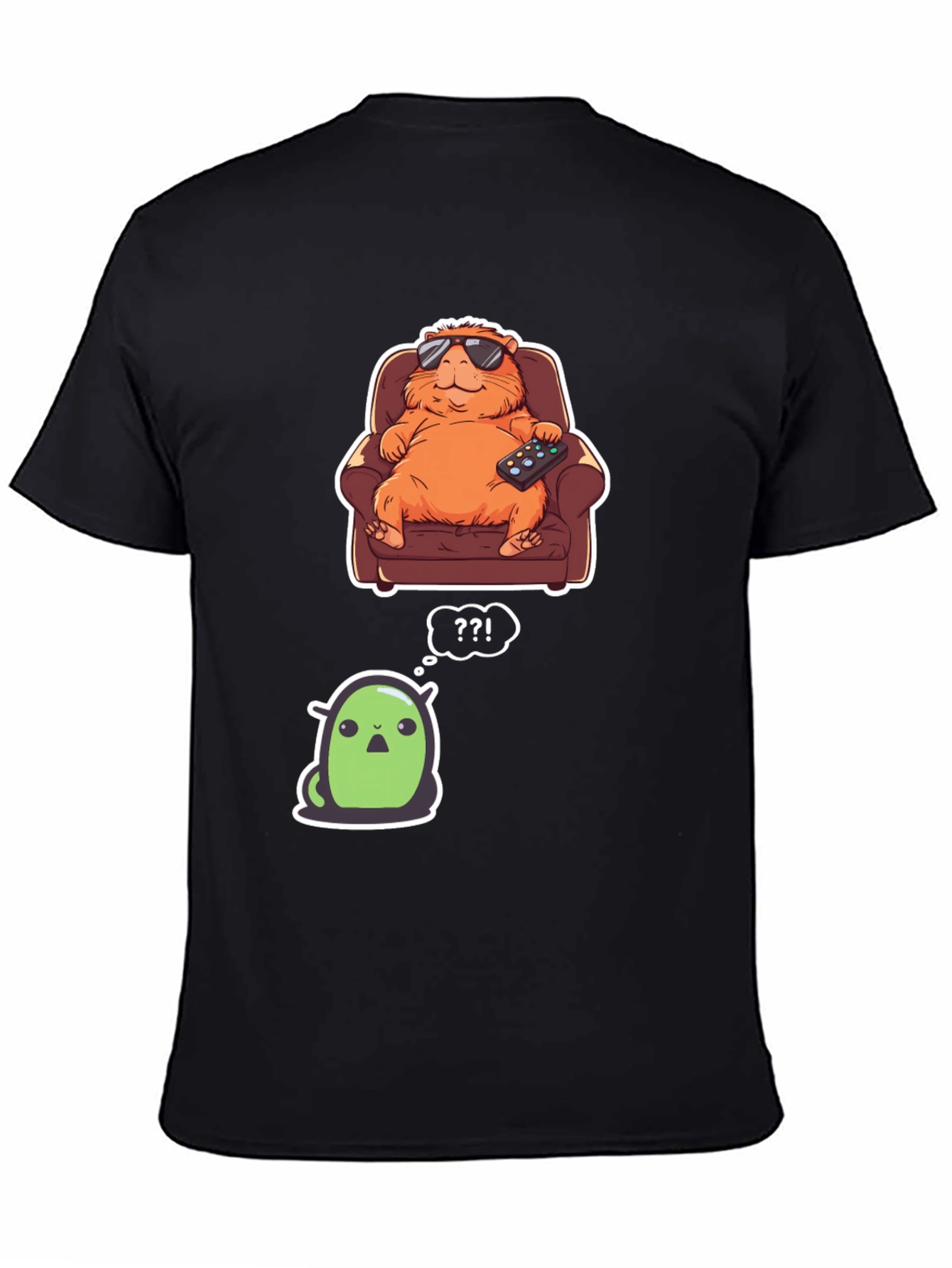 Black Cartoon Character Graphic T-Shirt view 4