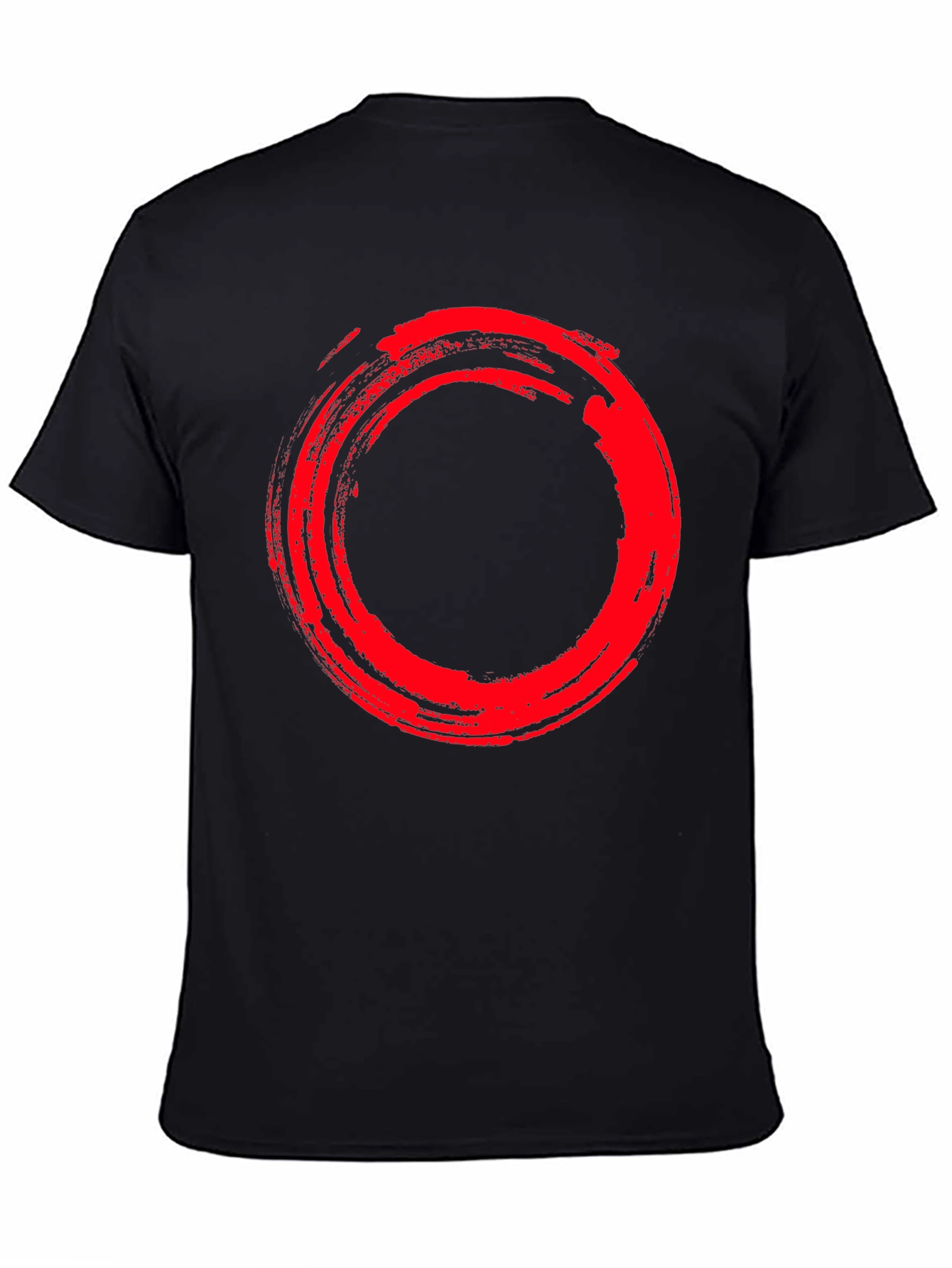 Enso Circle Graphic Tee - Stylish Red Brush Stroke Design - 4