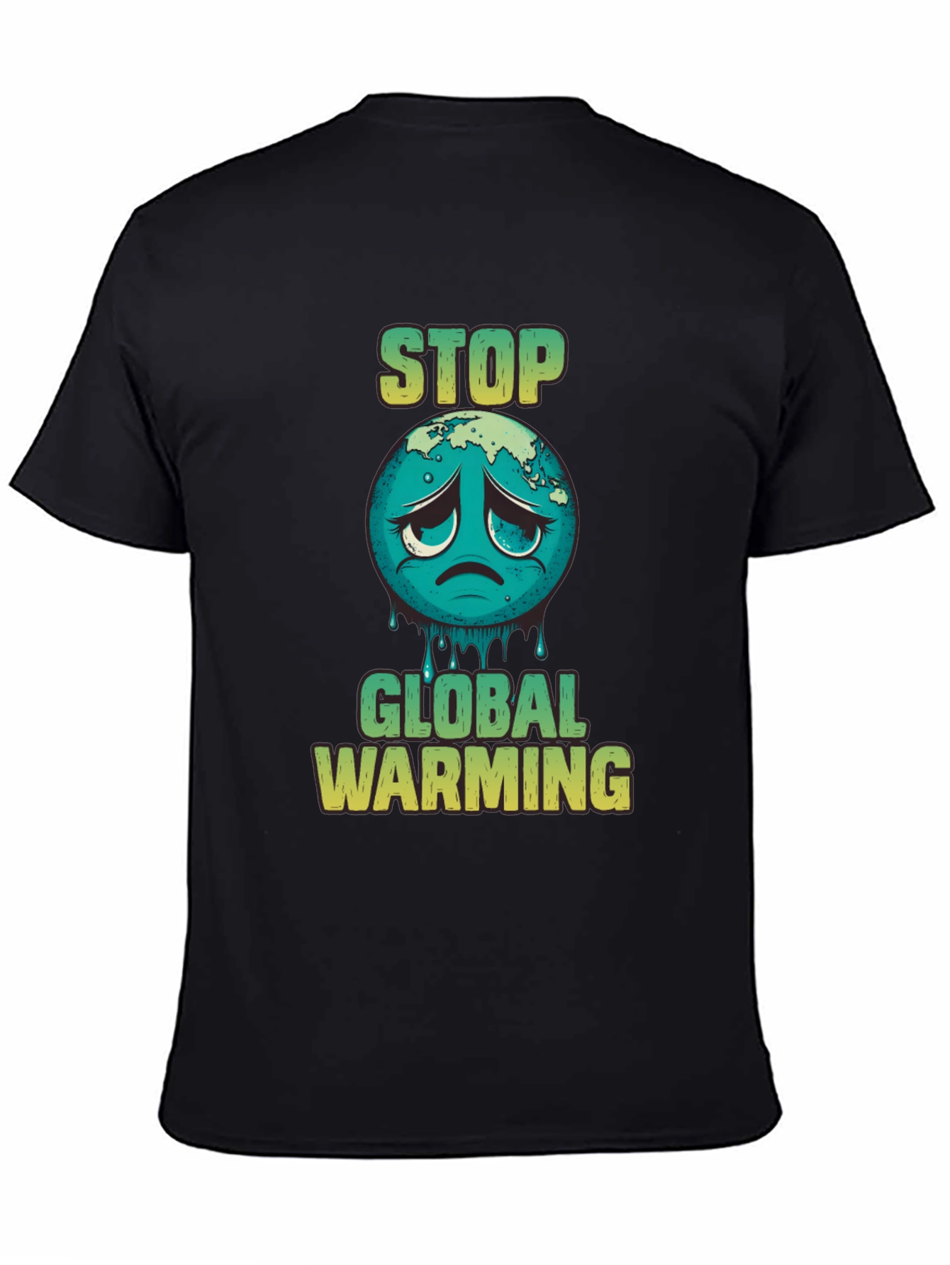 Black Stop Global Warming Graphic T-Shirt view 4