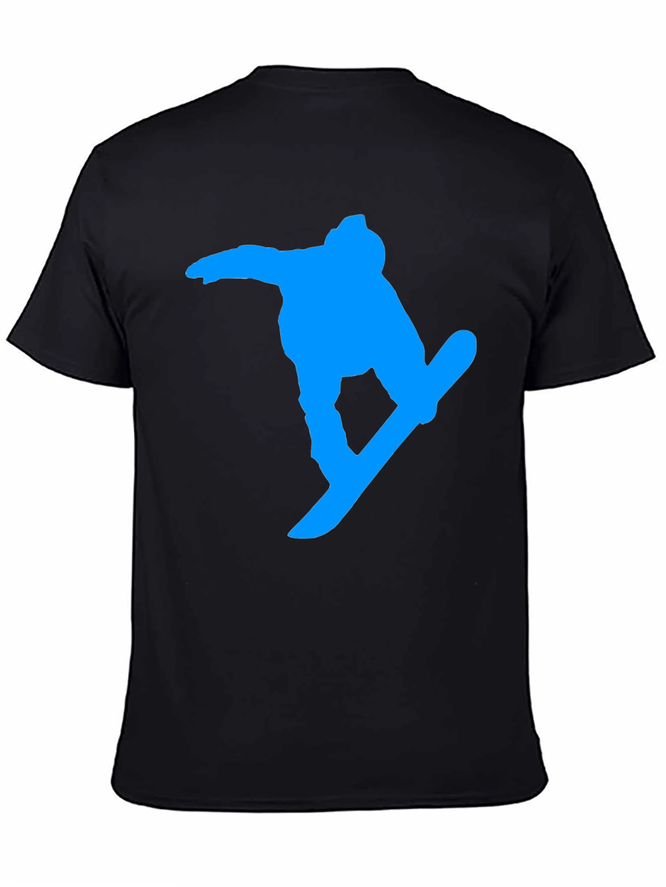 Black Snowboarder Graphic Tee - Black Cotton Blend view 4