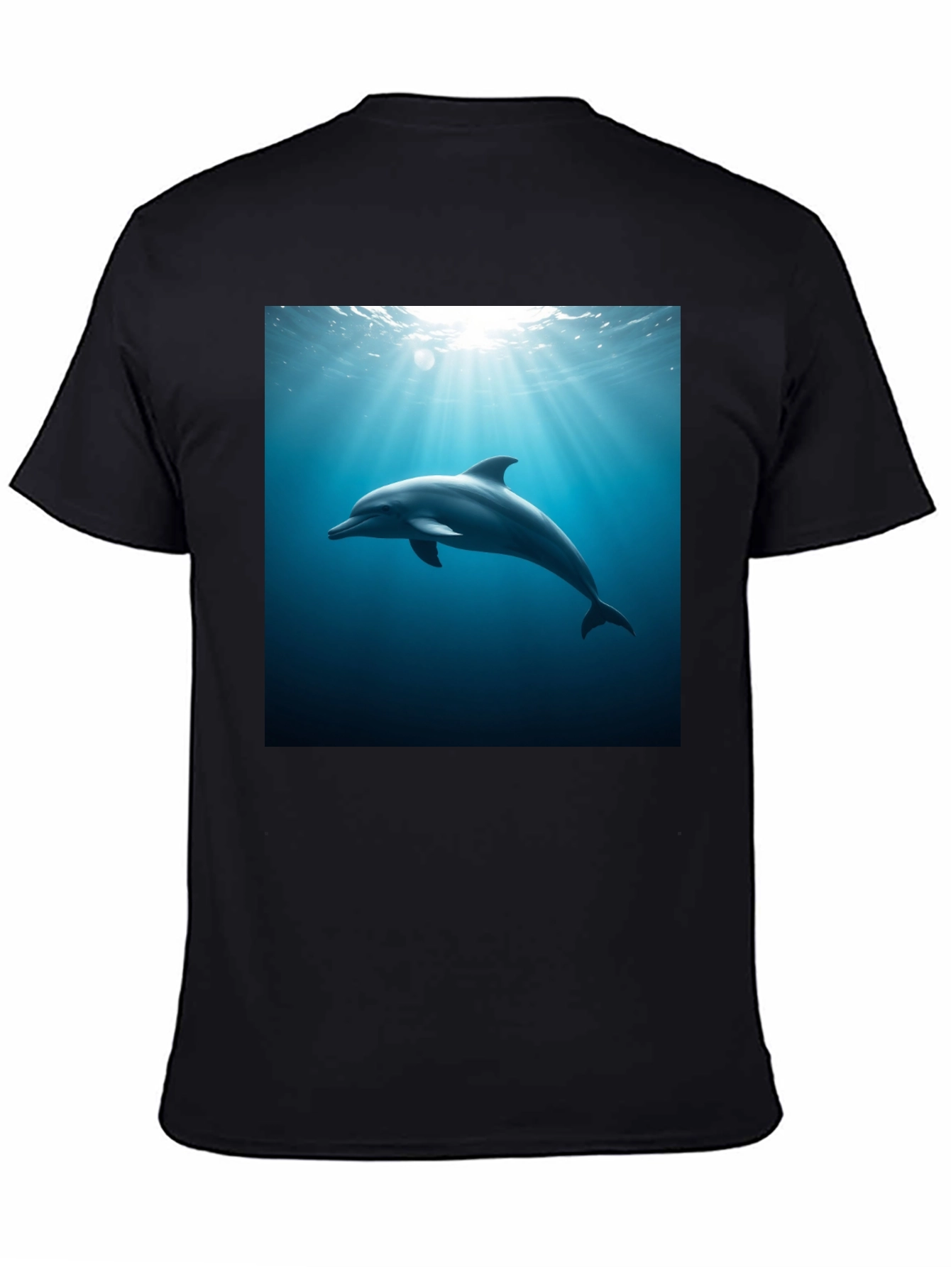 Black Dolphin Ocean Depths Graphic Tee - Black Cotton view 4