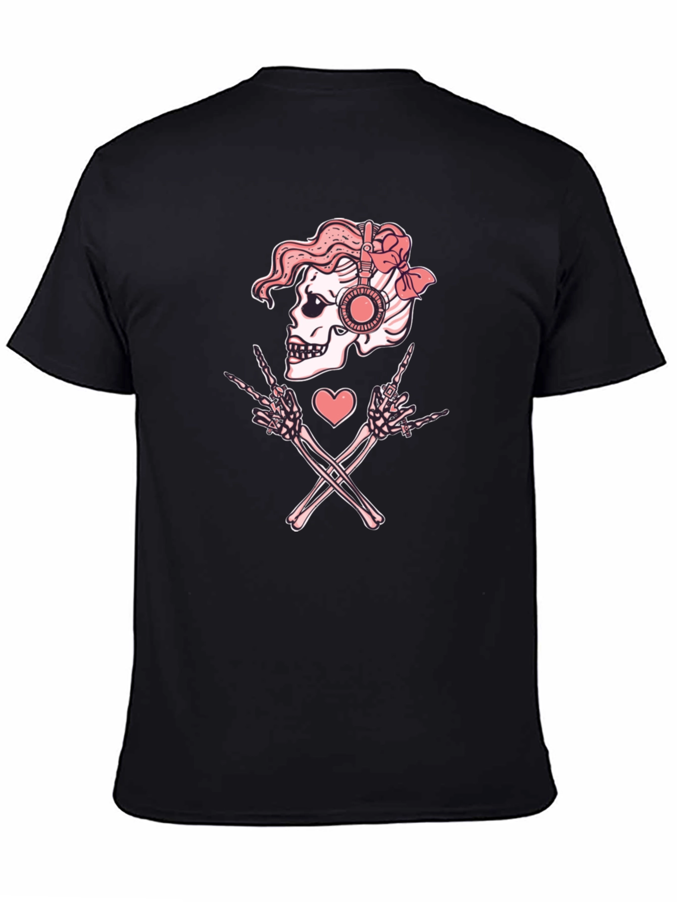 Black Skull Rock On Tee view 4