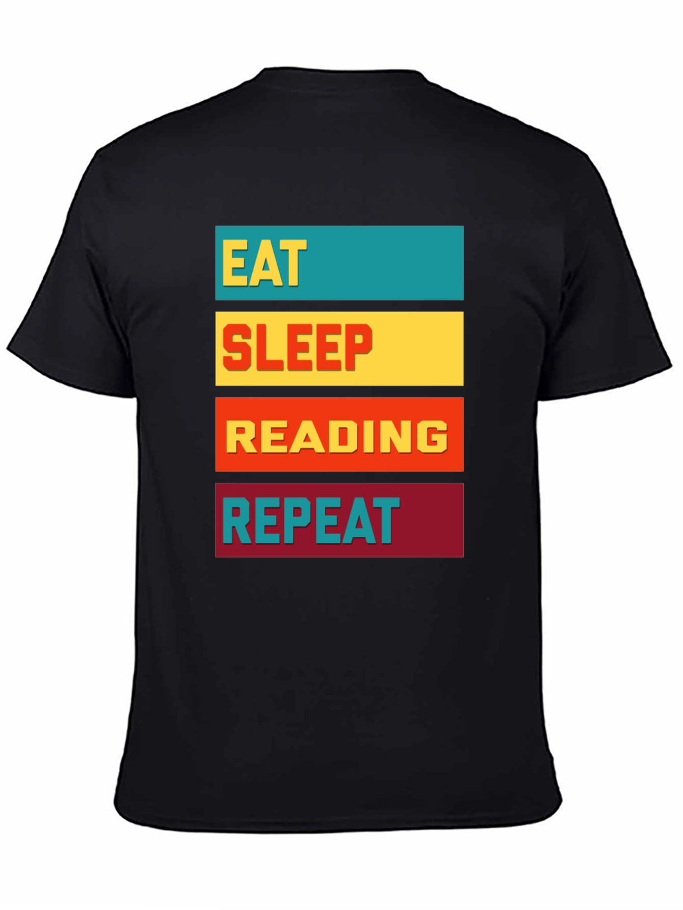 Black Eat Sleep Reading Repeat Graphic Tee view 4