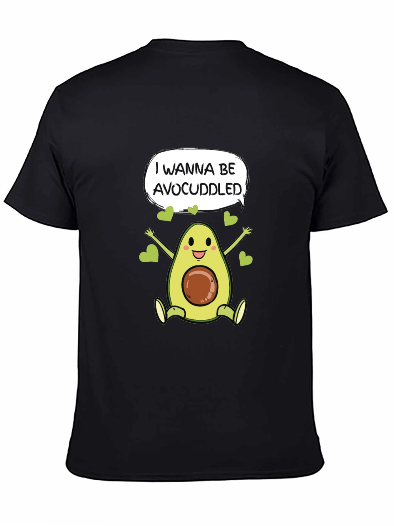 Black Avocuddled T-Shirt - Funny Avocado Graphic Tee view 4