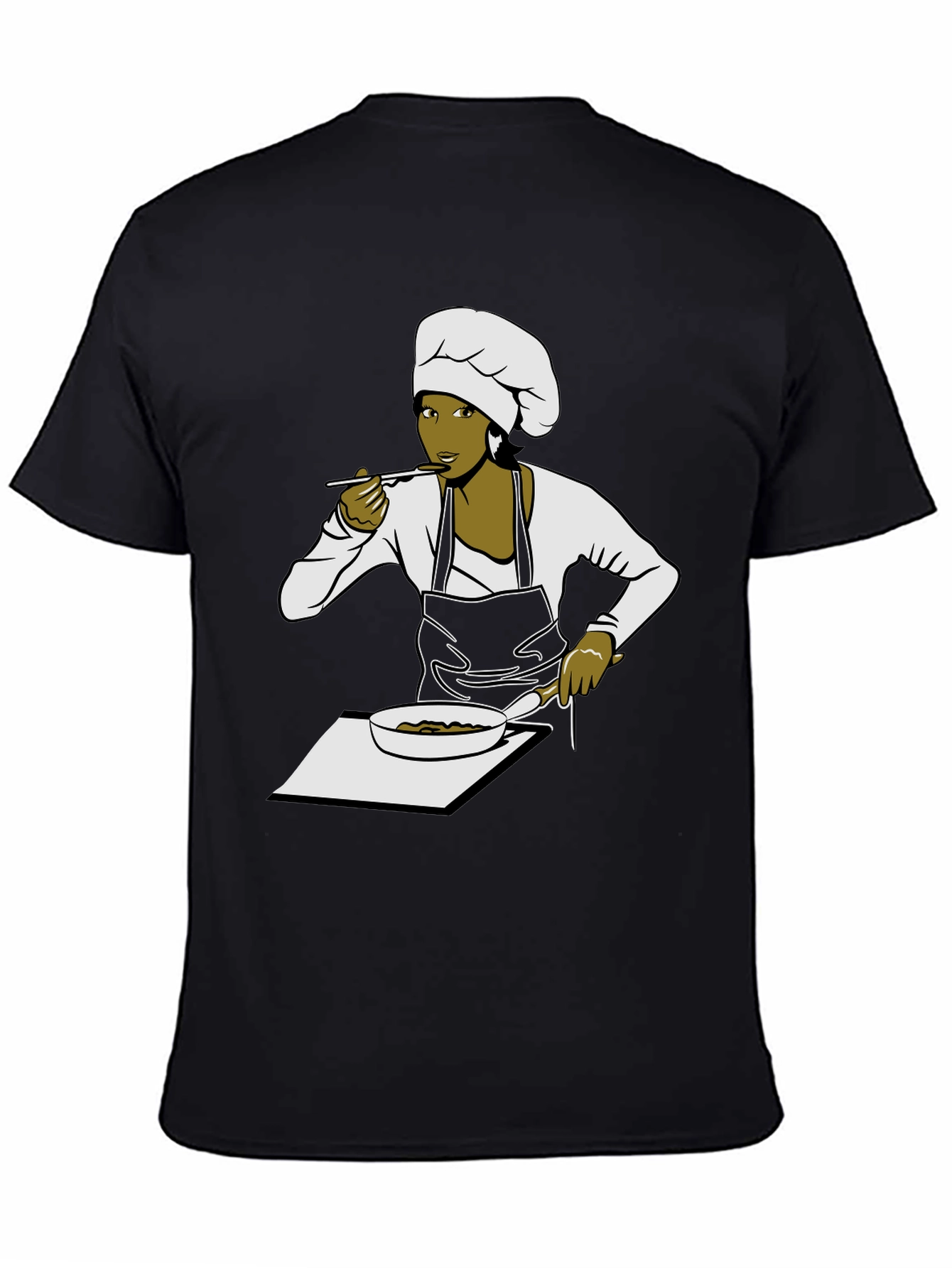 Black Chef Graphic T-Shirt - Unisex Cook Design Tee view 4
