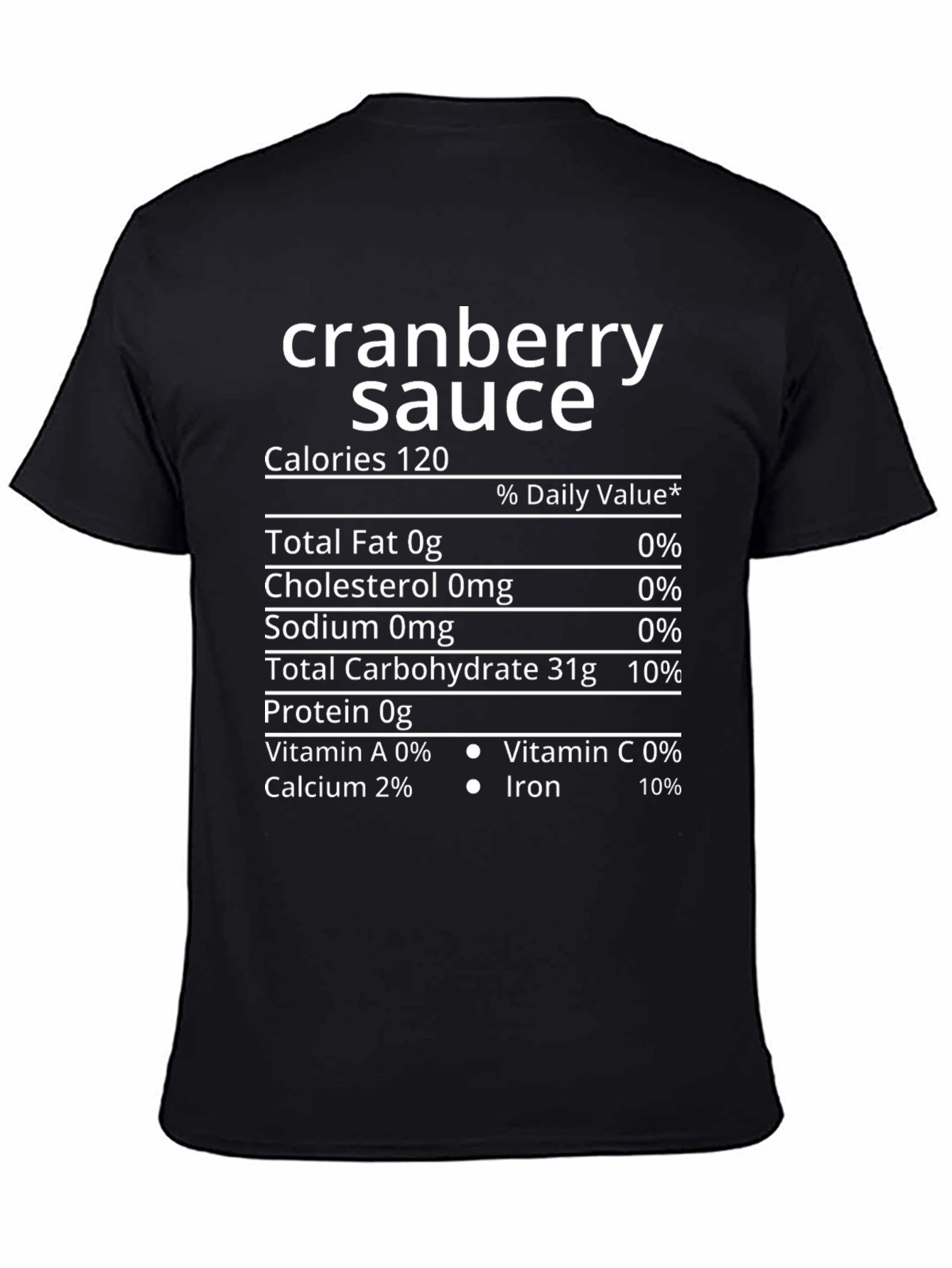 Black Cranberry Sauce Nutrition Facts Novelty T-Shirt view 4
