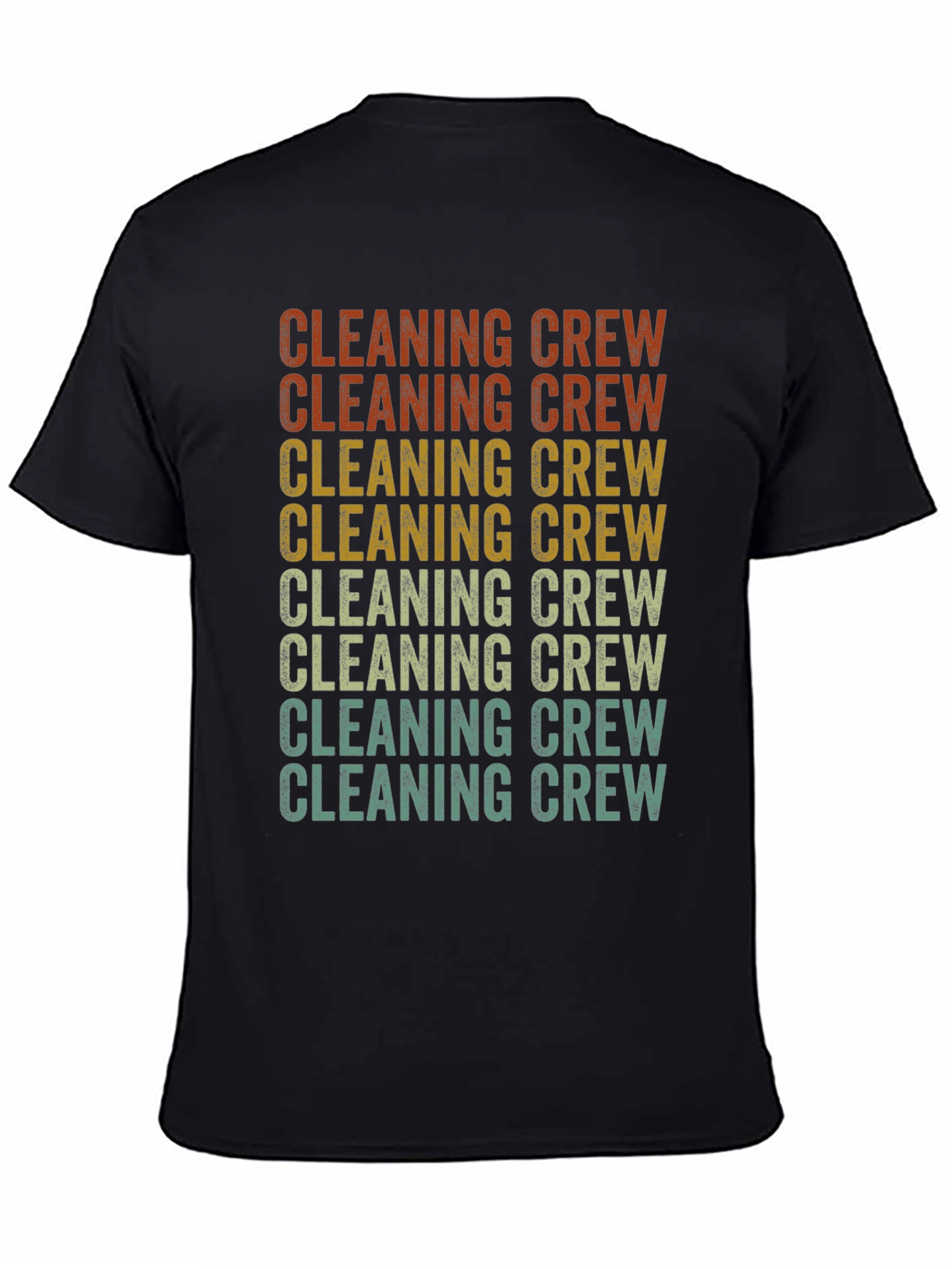 Black Cleaning Crew Retro Graphic T-Shirt view 4