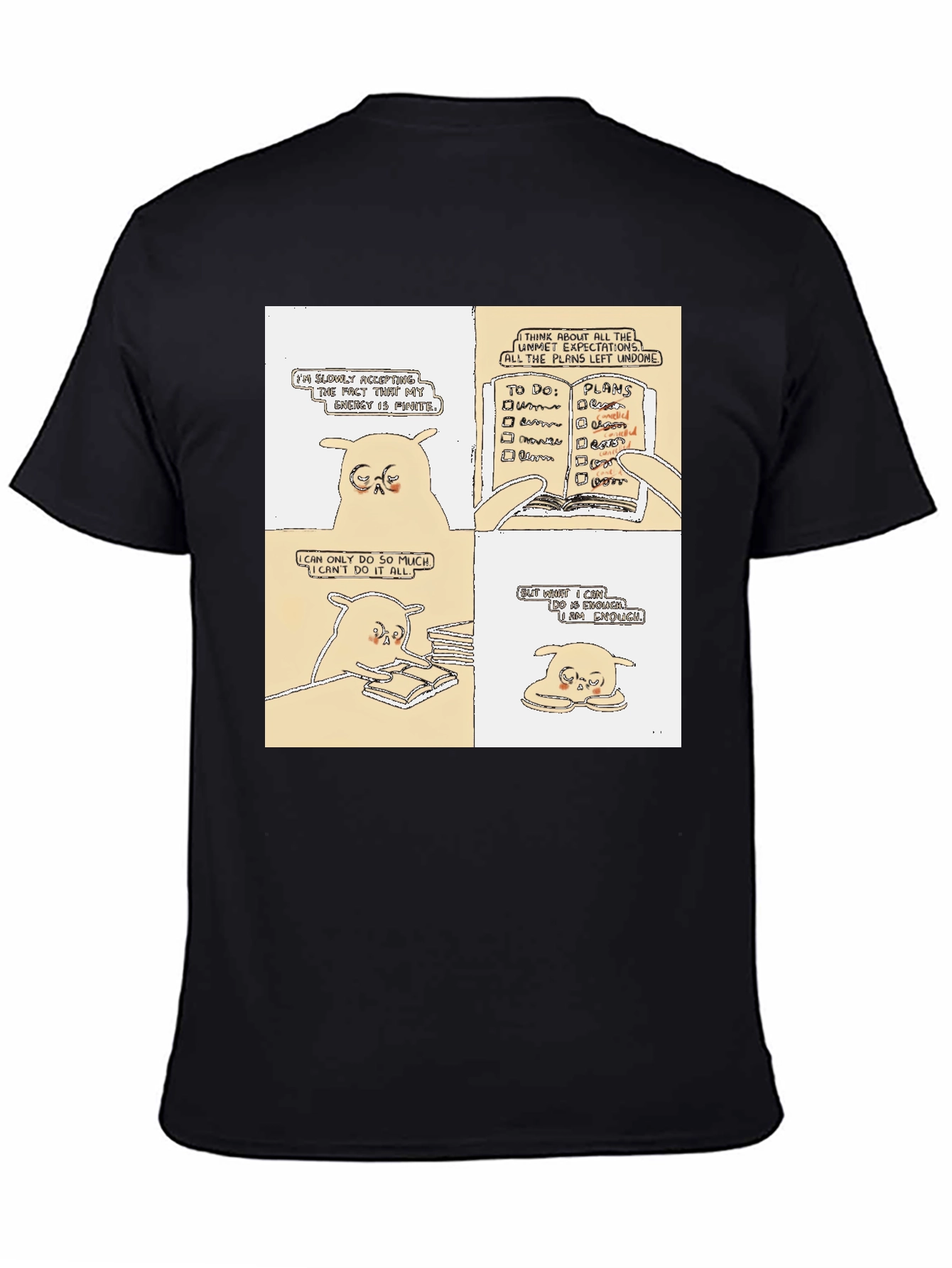 Black Funny Cat Meme T-Shirt - Energy is Finite view 4