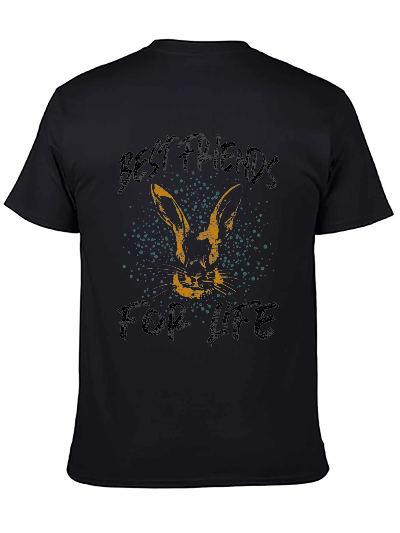 Black Best Friends For Life Rabbit Graphic Tee view 4