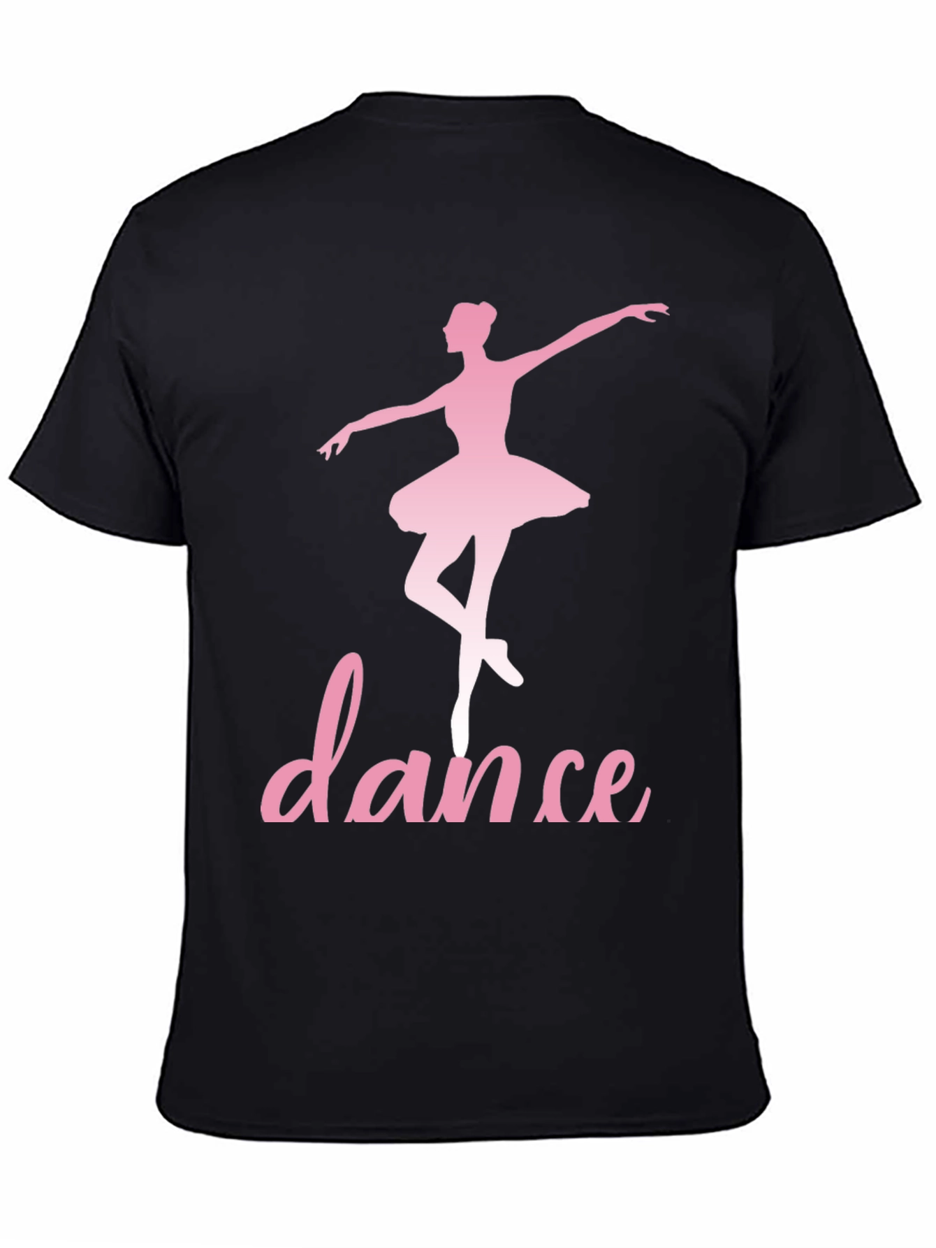 Black Dance Ballerina T-Shirt - Pink Design on Black view 4
