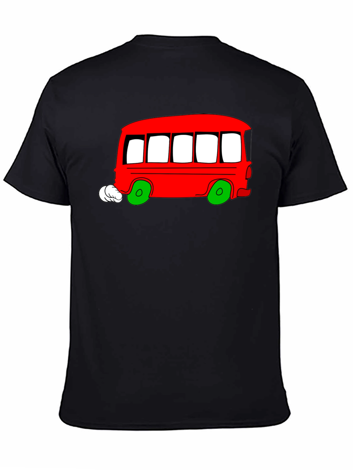 Black Cartoon Bus Graphic T-Shirt view 4