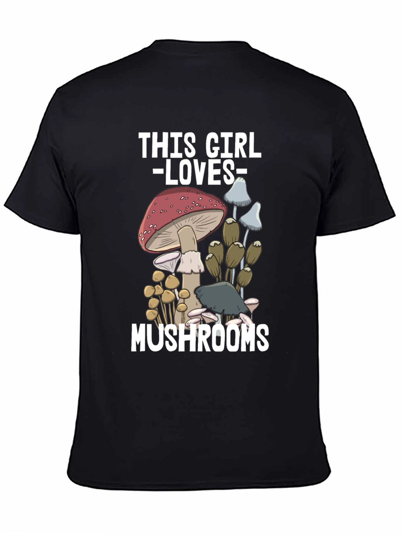 Black Mushroom Lover Graphic Tee - Fun & Stylish view 4