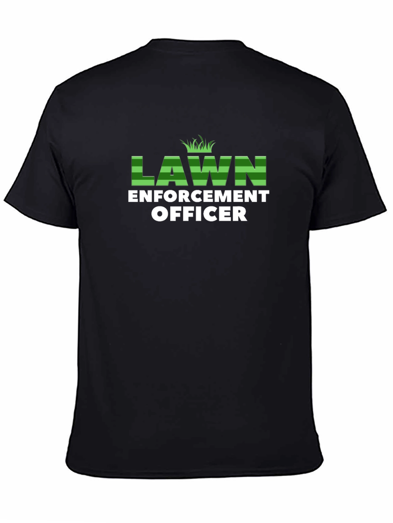 Black Lawn Enforcement Officer Graphic T-Shirt view 4