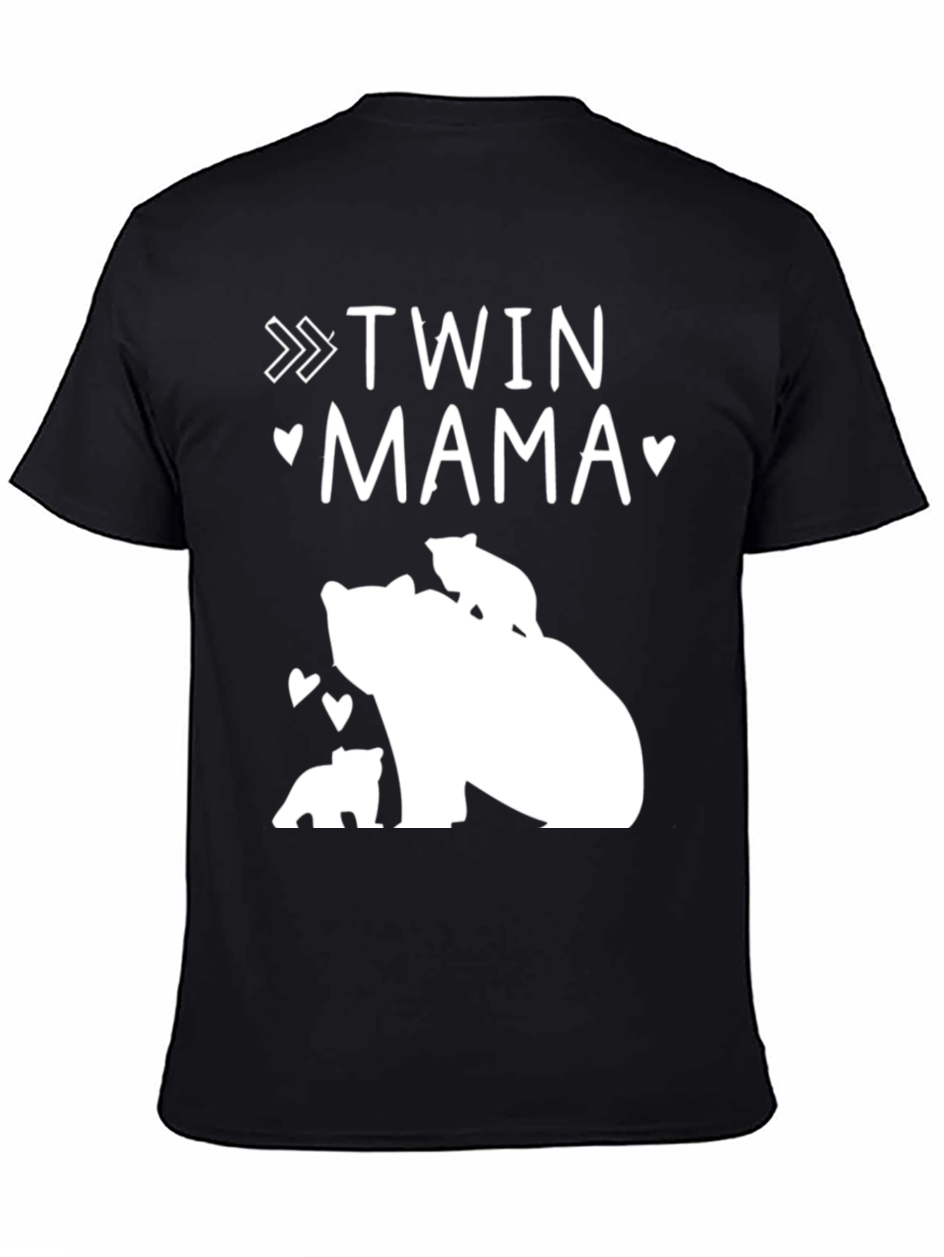 Black Twin Mama Bear T-Shirt view 4
