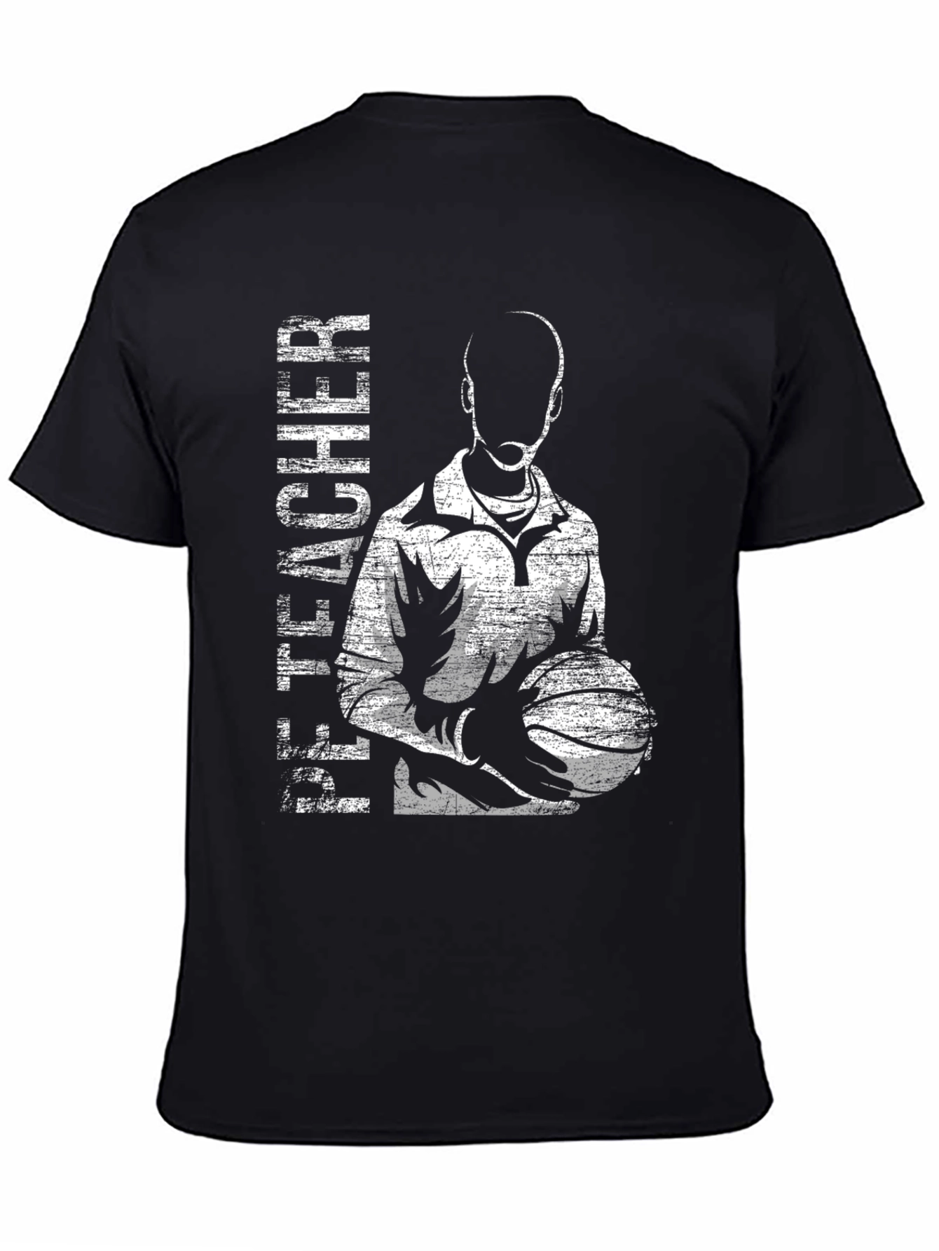 Black Basketball Teacher T-Shirt - Stylish Graphic Tee view 4