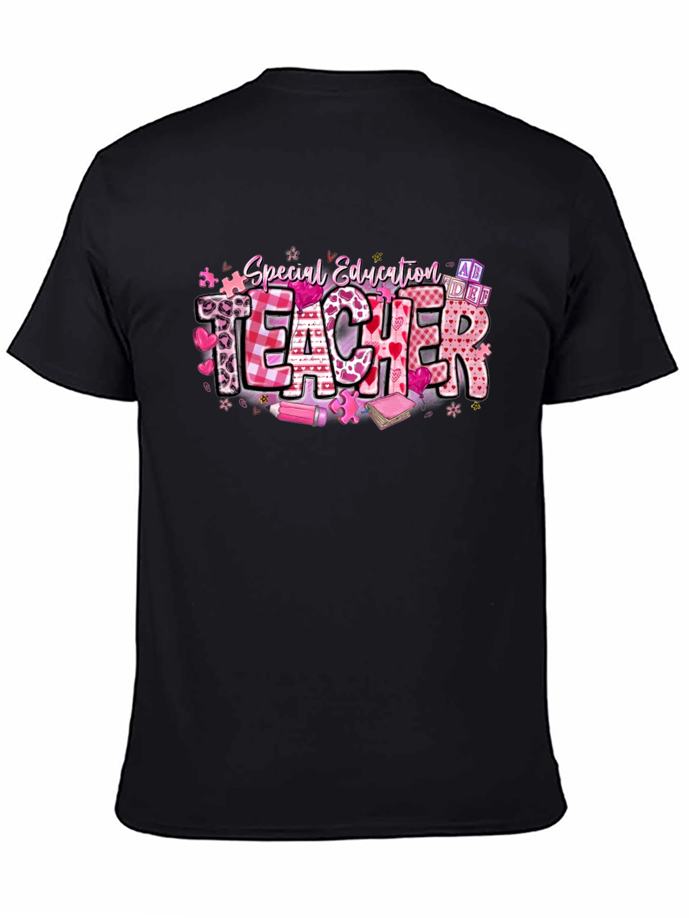 Black Special Education Teacher T-Shirt view 4