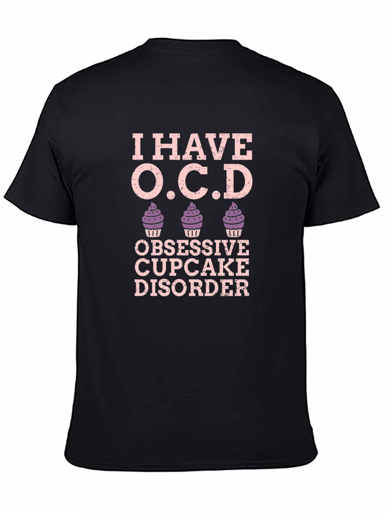 Black Obsessive Cupcake Disorder T-Shirt view 4