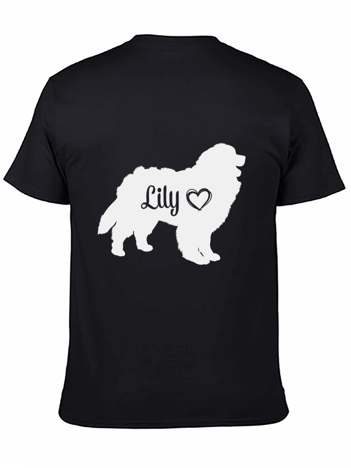 Black Lily Dog Silhouette T-Shirt - Pet Lover Tee view 4