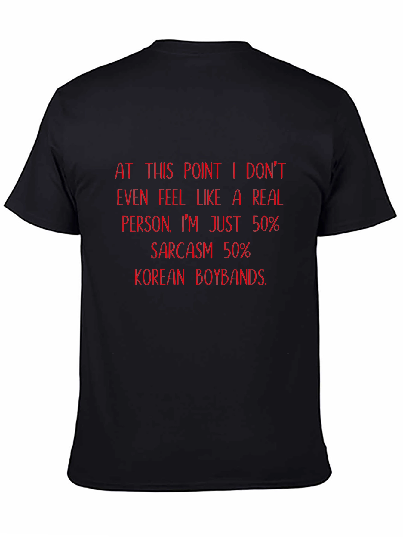Black Sarcastic Korean Boyband Fan T-Shirt view 4