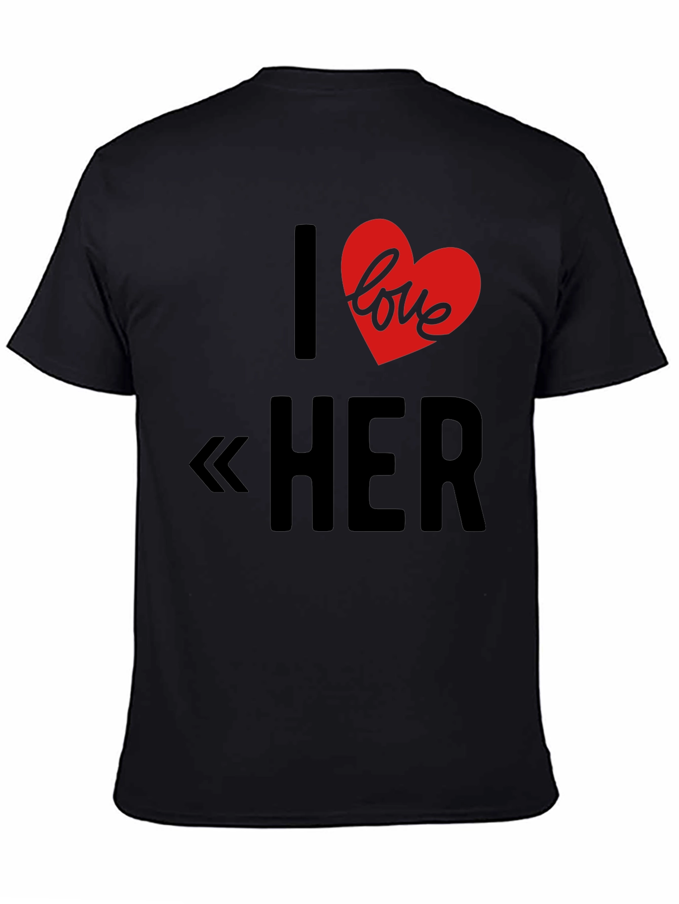 Black I Love Her Graphic Tee - Black view 4