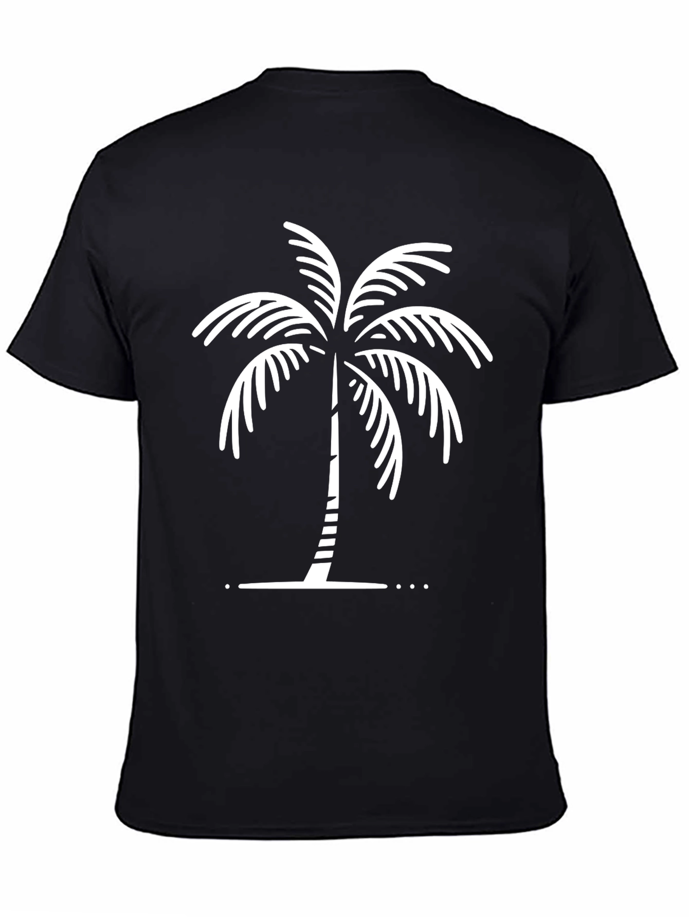 Black Palm Tree Graphic Tee - Relaxed Fit Cotton Shirt view 4
