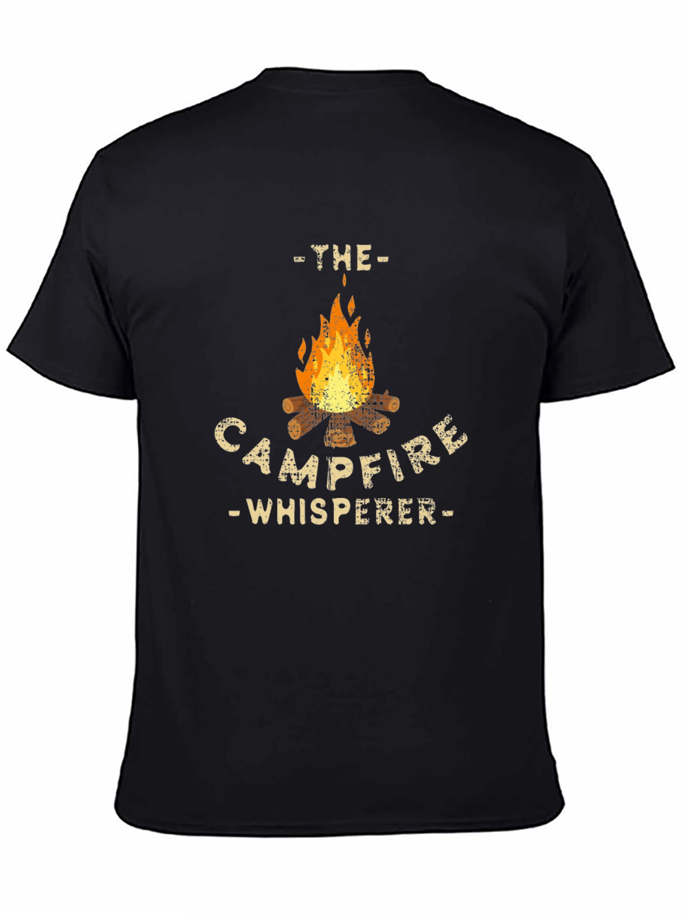 Black Campfire Whisperer Graphic Tee - Black Cotton T-Shirt view 4